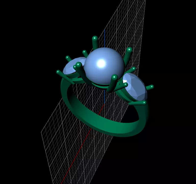 rings diamond 3D print model_0