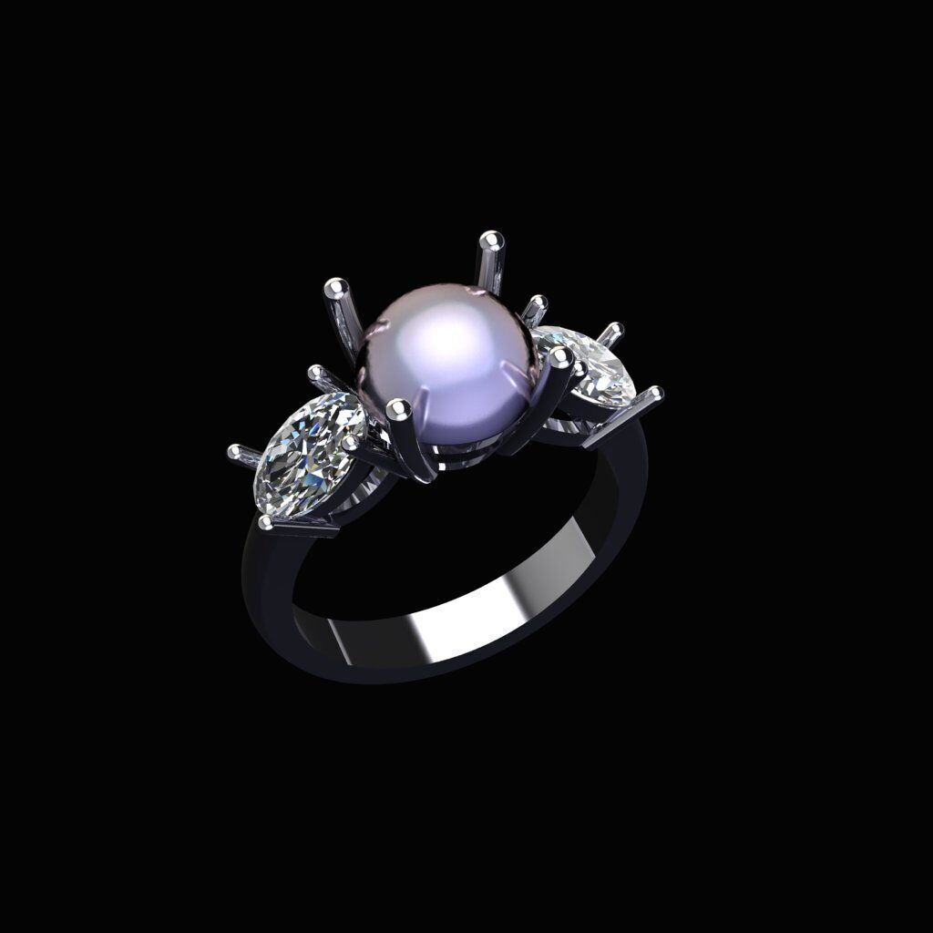 rings diamond 3D print model_1