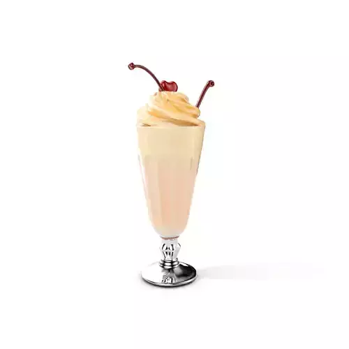 Milkshake with Cherry Glass model pack Low-poly 3D model