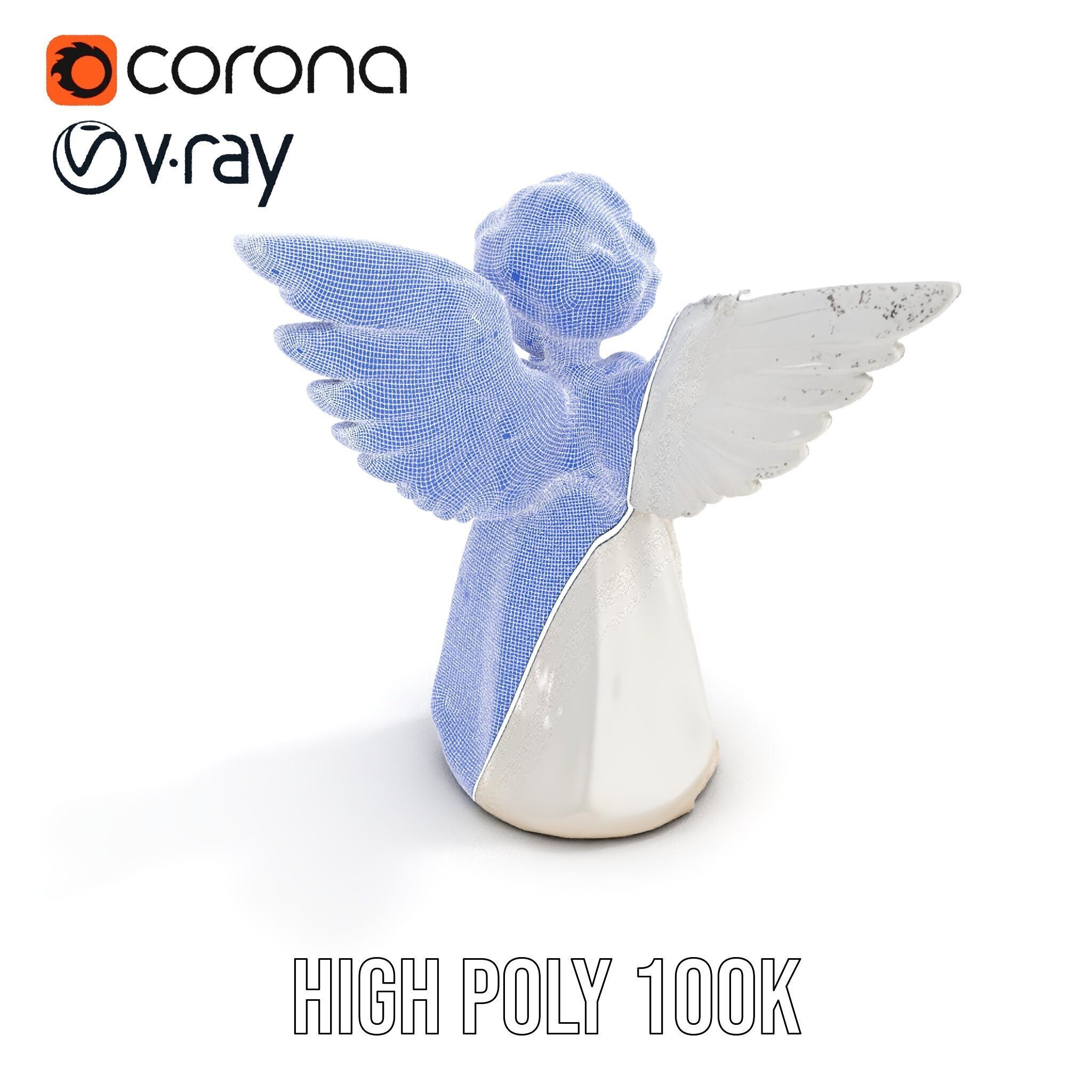 Cherubic Angel Sculpture model pack for D Rendering and Design Low-poly 3D model_27