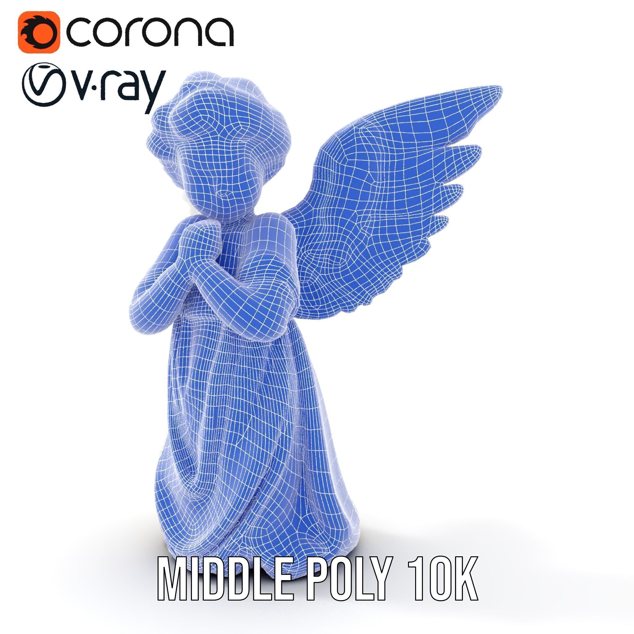 Cherubic Angel Sculpture model pack for D Rendering and Design Low-poly 3D model_31