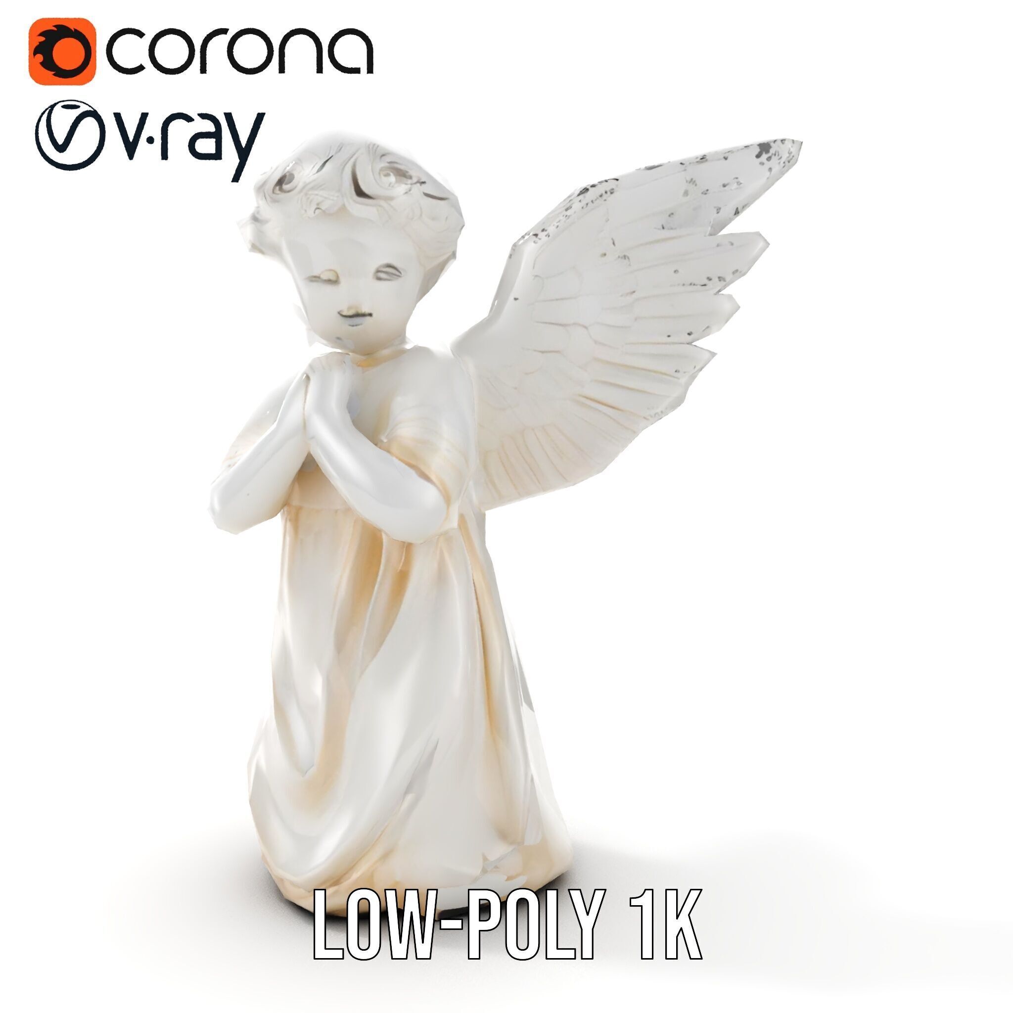 Cherubic Angel Sculpture model pack for D Rendering and Design Low-poly 3D model_23
