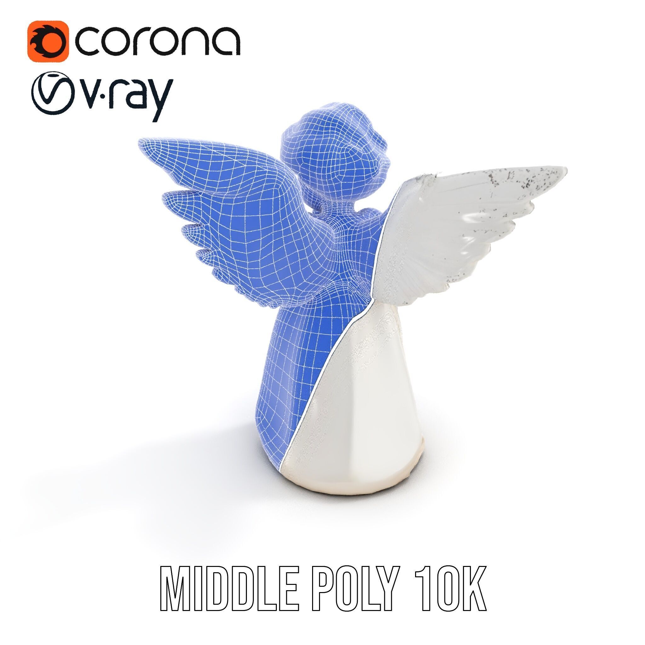 Cherubic Angel Sculpture model pack for D Rendering and Design Low-poly 3D model_28