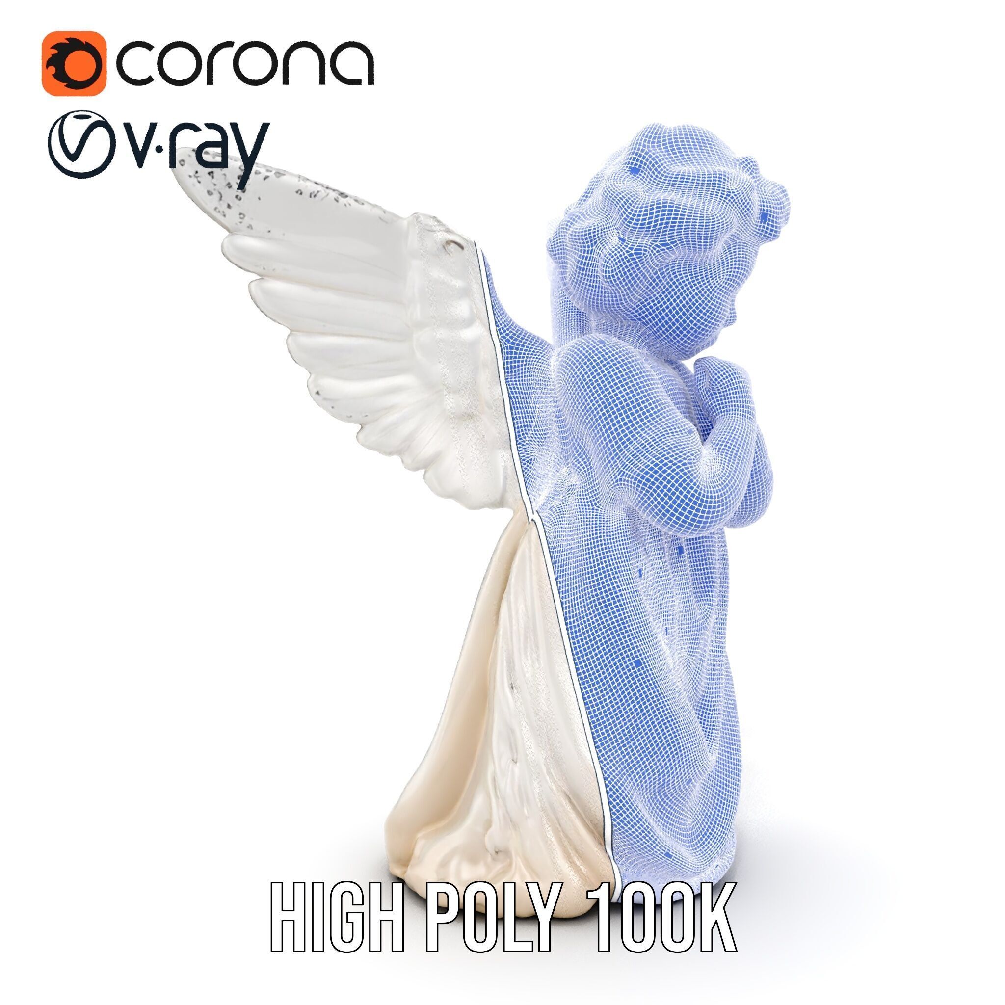 Cherubic Angel Sculpture model pack for D Rendering and Design Low-poly 3D model_38