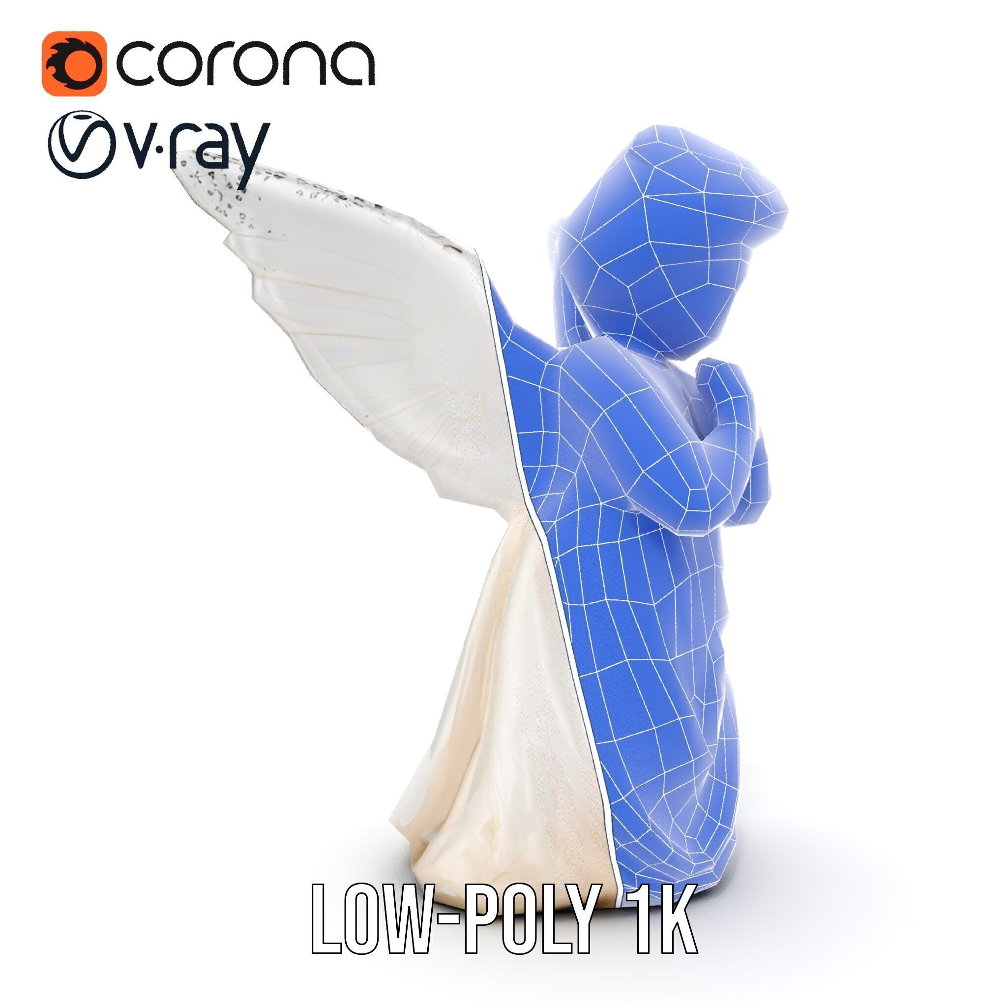 Cherubic Angel Sculpture model pack for D Rendering and Design Low-poly 3D model_26