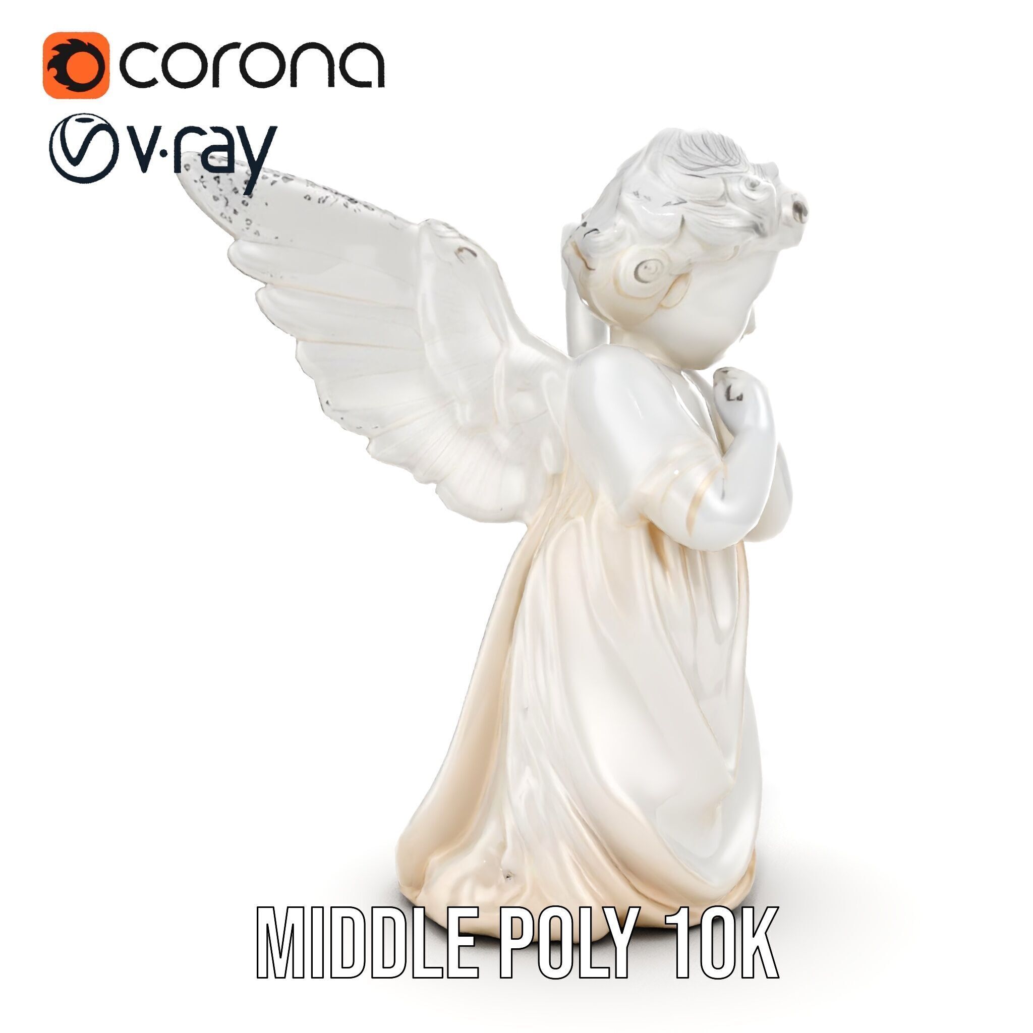Cherubic Angel Sculpture model pack for D Rendering and Design Low-poly 3D model_17