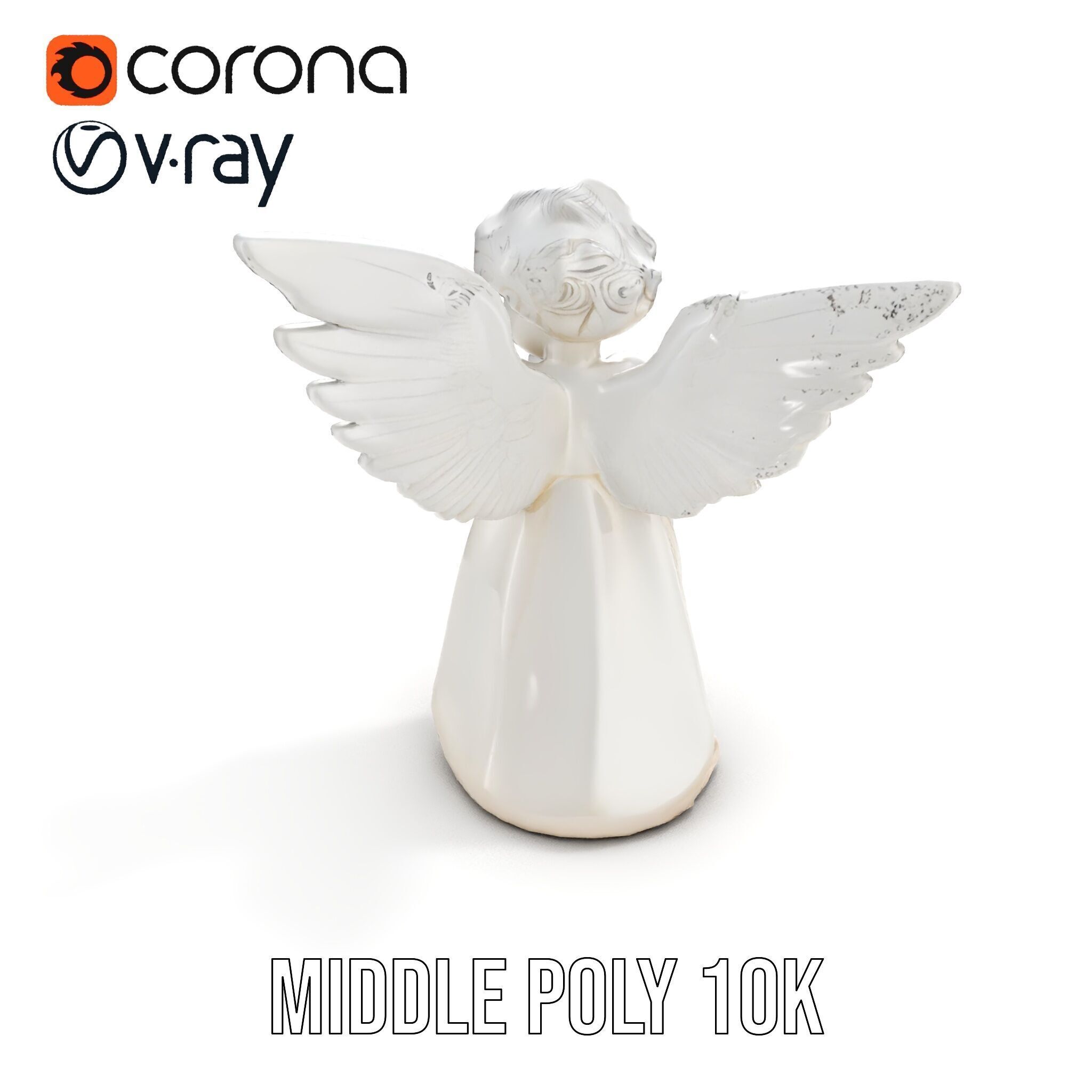 Cherubic Angel Sculpture model pack for D Rendering and Design Low-poly 3D model_6