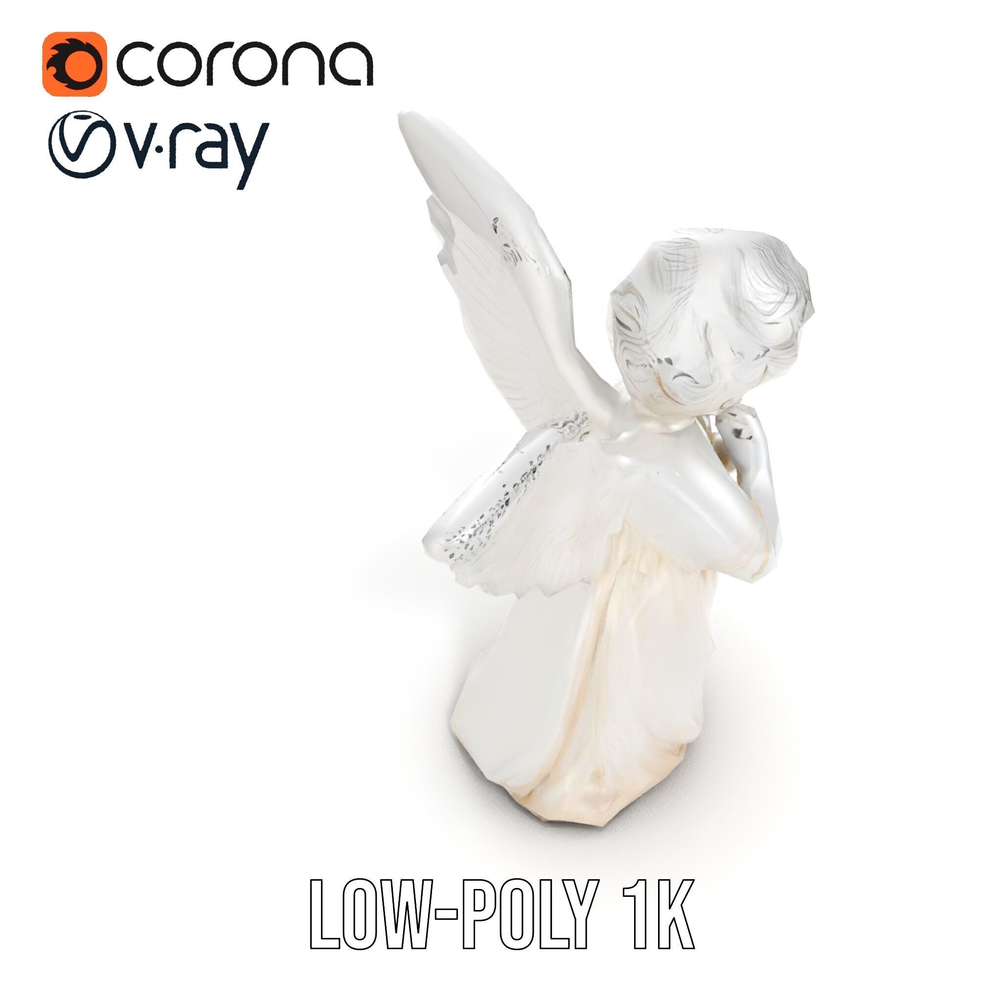 Cherubic Angel Sculpture model pack for D Rendering and Design Low-poly 3D model_7