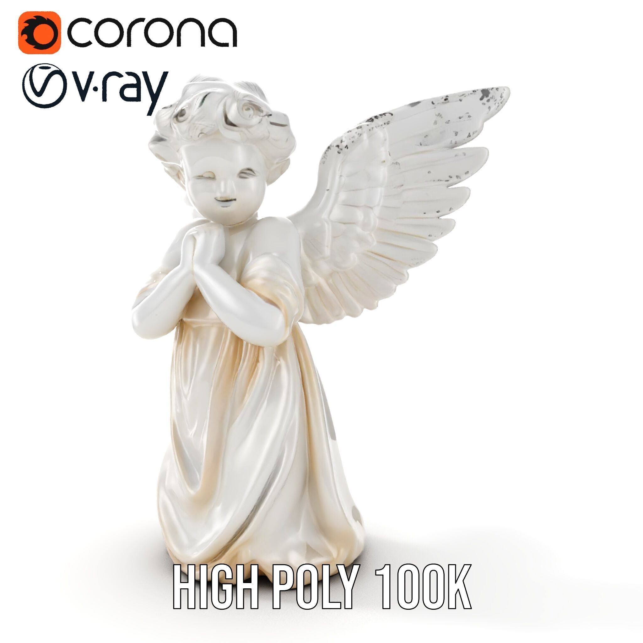 Cherubic Angel Sculpture model pack for D Rendering and Design Low-poly 3D model_30