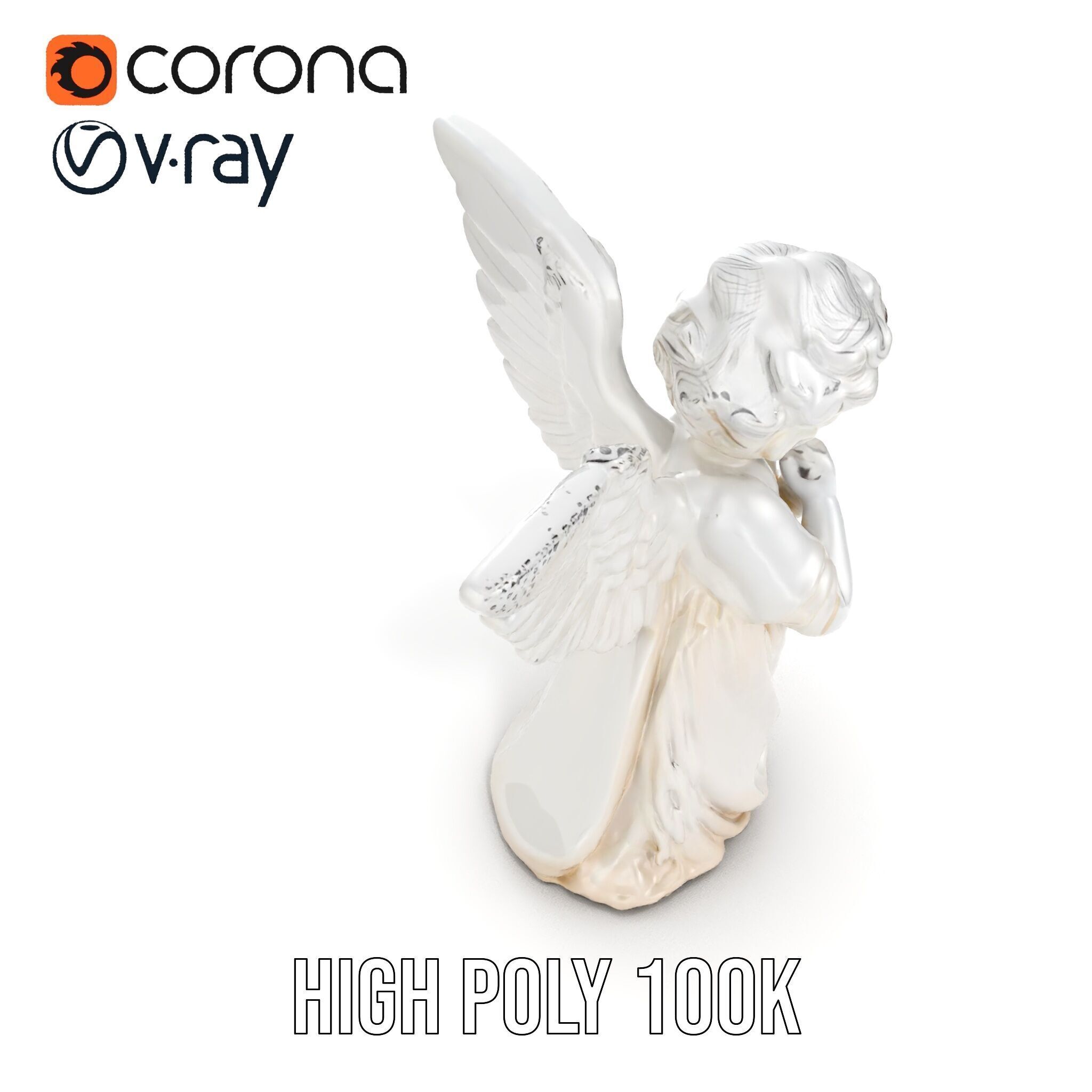 Cherubic Angel Sculpture model pack for D Rendering and Design Low-poly 3D model_24