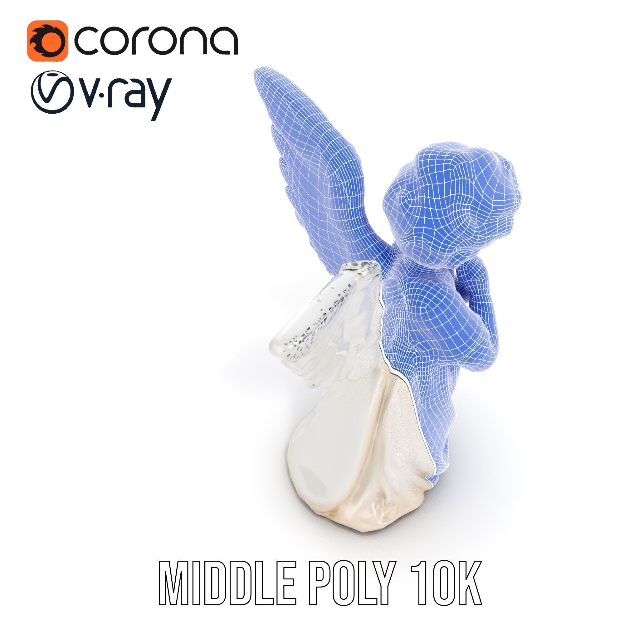 Cherubic Angel Sculpture model pack for D Rendering and Design Low-poly 3D model_15