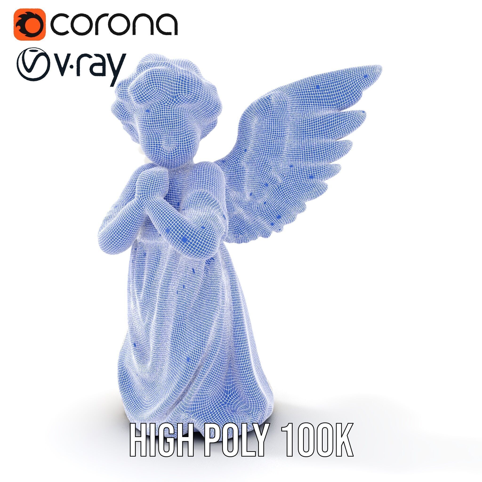 Cherubic Angel Sculpture model pack for D Rendering and Design Low-poly 3D model_37