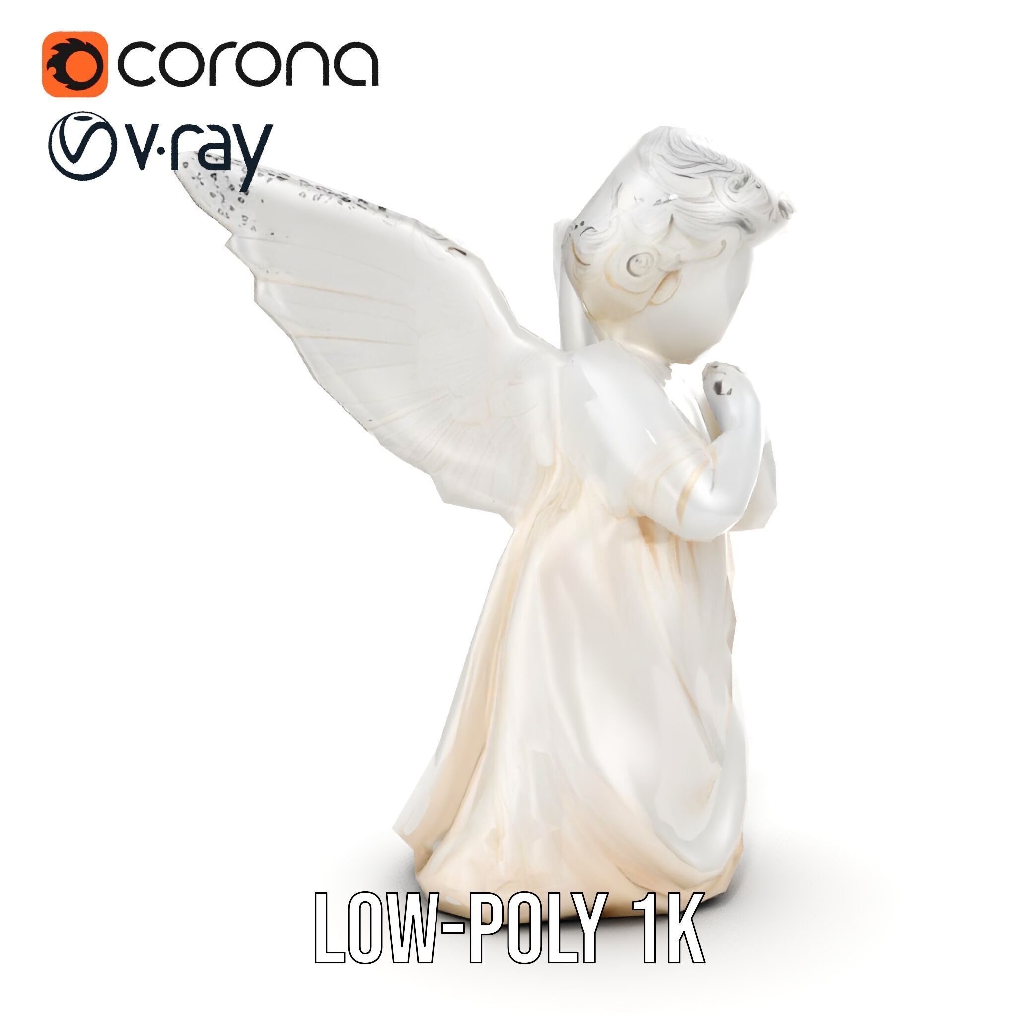 Cherubic Angel Sculpture model pack for D Rendering and Design Low-poly 3D model_18