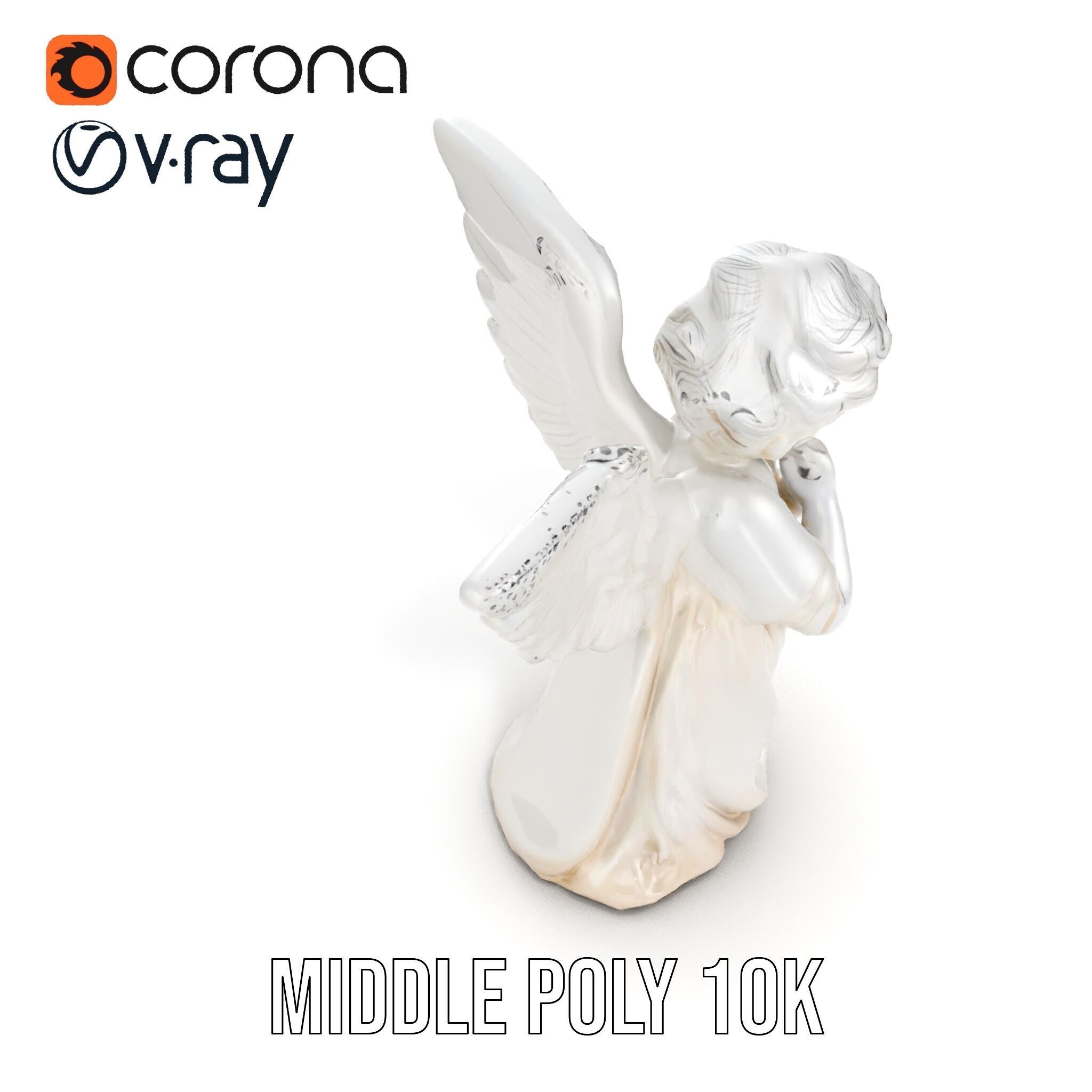 Cherubic Angel Sculpture model pack for D Rendering and Design Low-poly 3D model_19