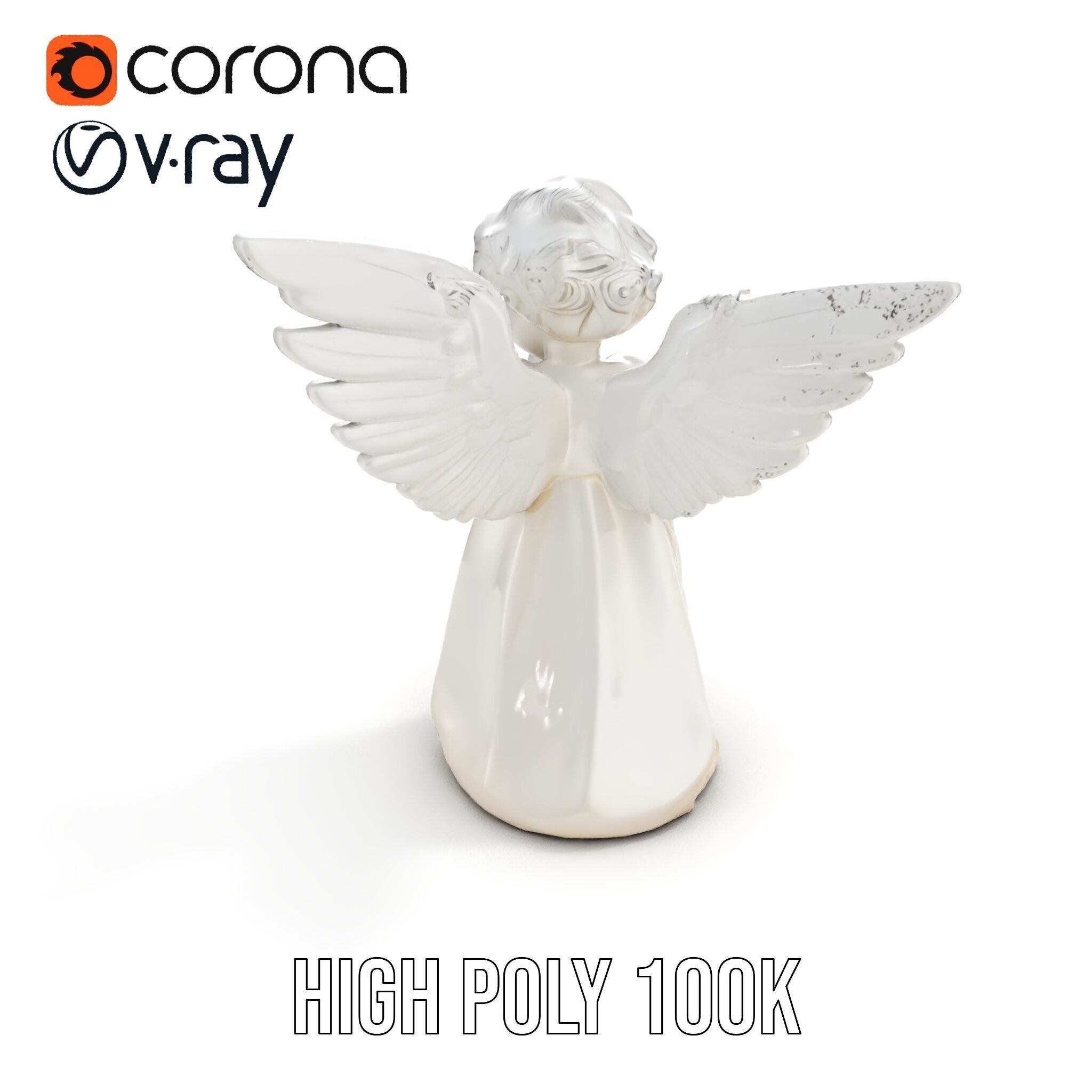 Cherubic Angel Sculpture model pack for D Rendering and Design Low-poly 3D model_21