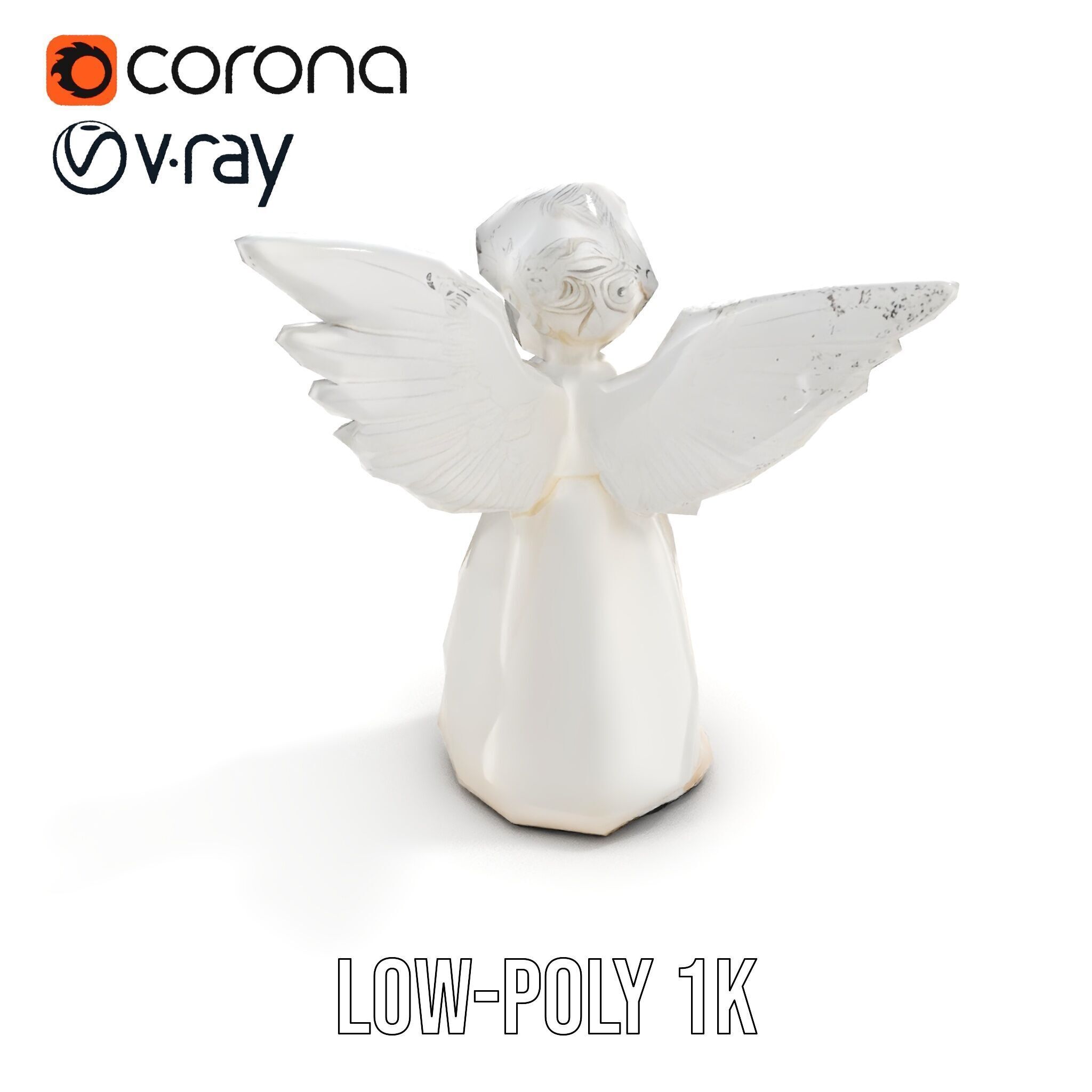 Cherubic Angel Sculpture model pack for D Rendering and Design Low-poly 3D model_20