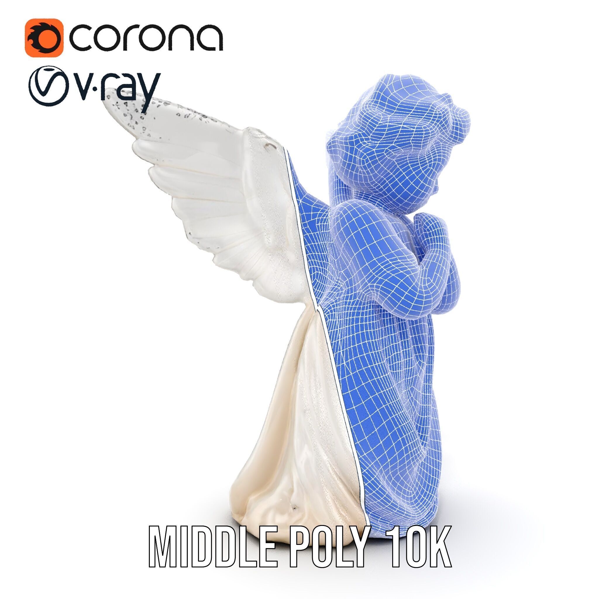 Cherubic Angel Sculpture model pack for D Rendering and Design Low-poly 3D model_25