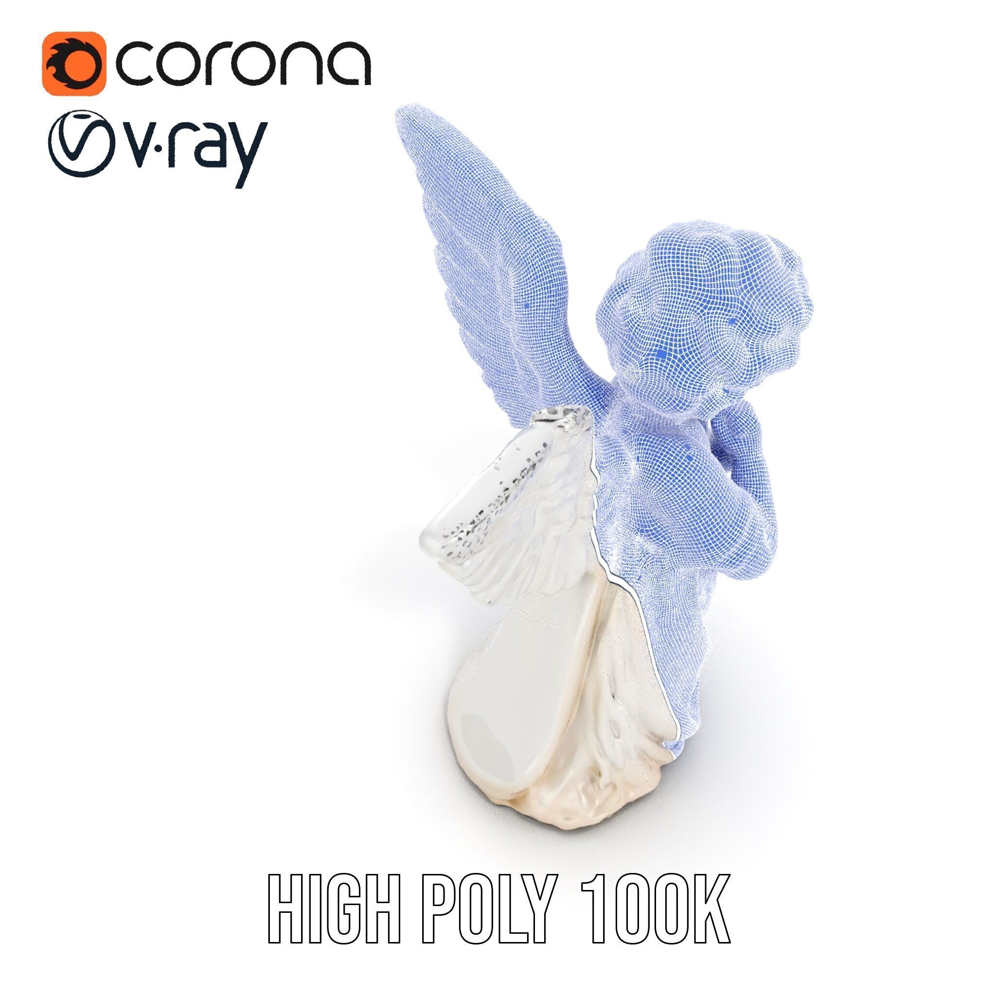 Cherubic Angel Sculpture model pack for D Rendering and Design Low-poly 3D model_33