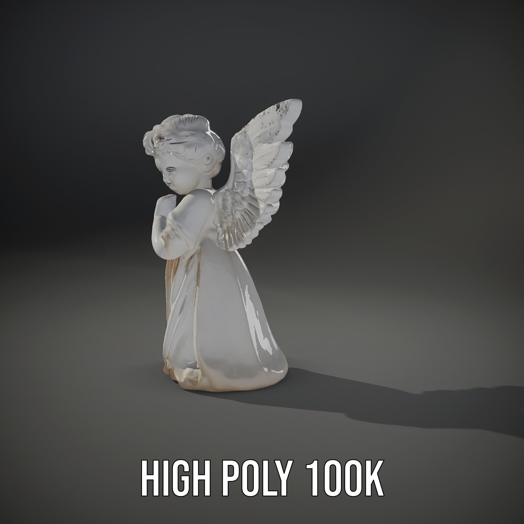 Cherubic Angel Sculpture model pack for D Rendering and Design Low-poly 3D model_8