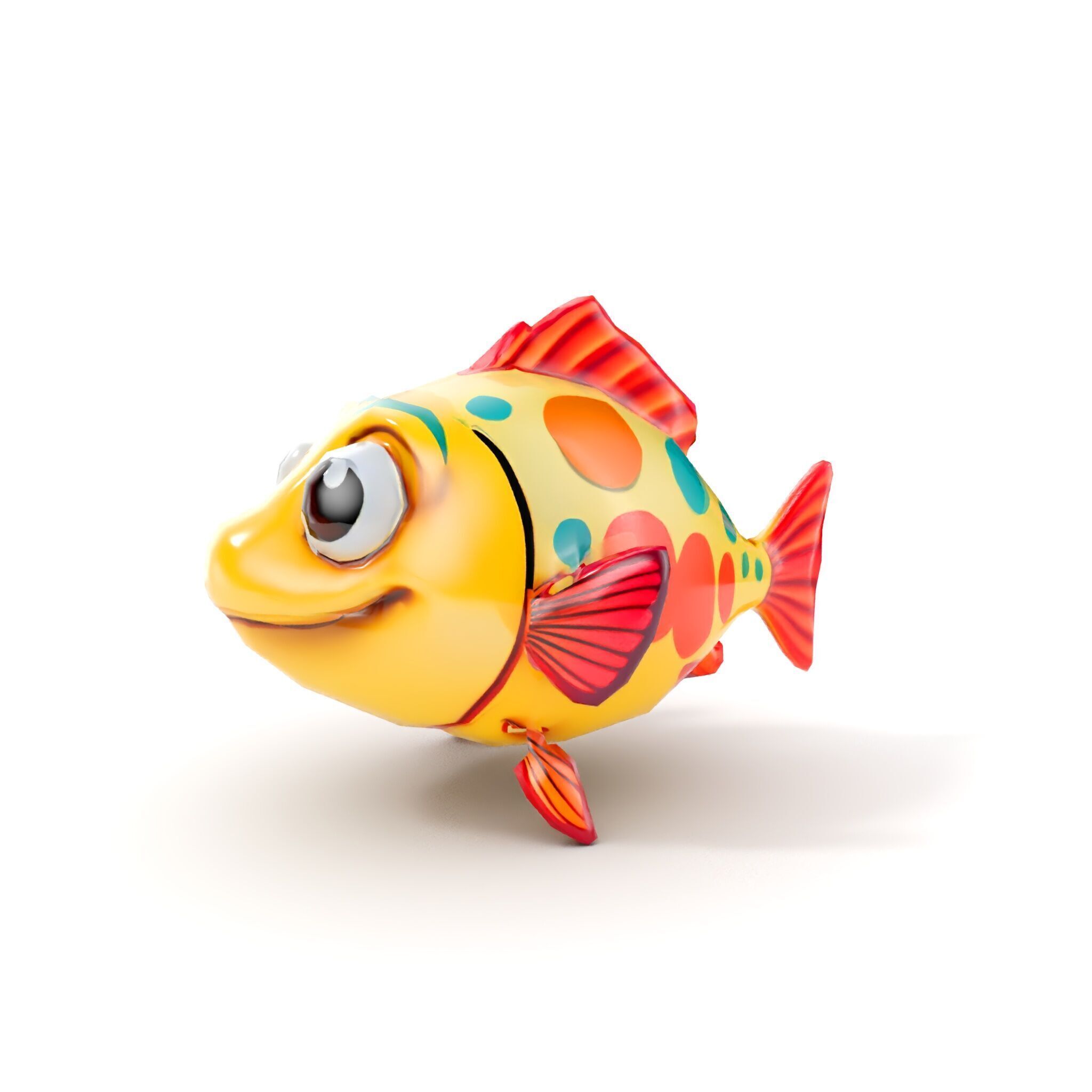 Animated Cartoon Fish Model Pack with Colorful Spots Low-poly 3D model_17