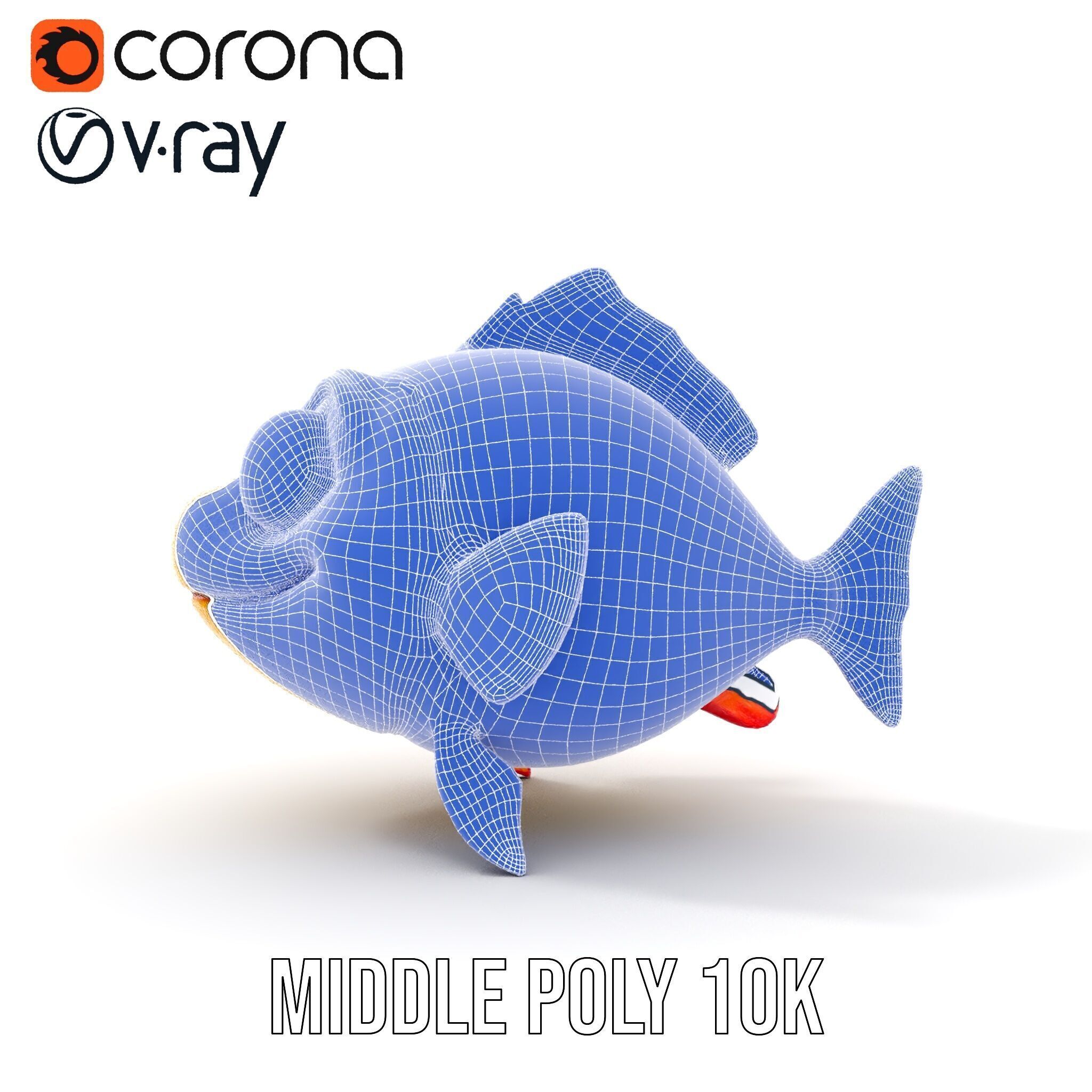 Animated Cartoon Fish Model Pack with Colorful Spots Low-poly 3D model_32