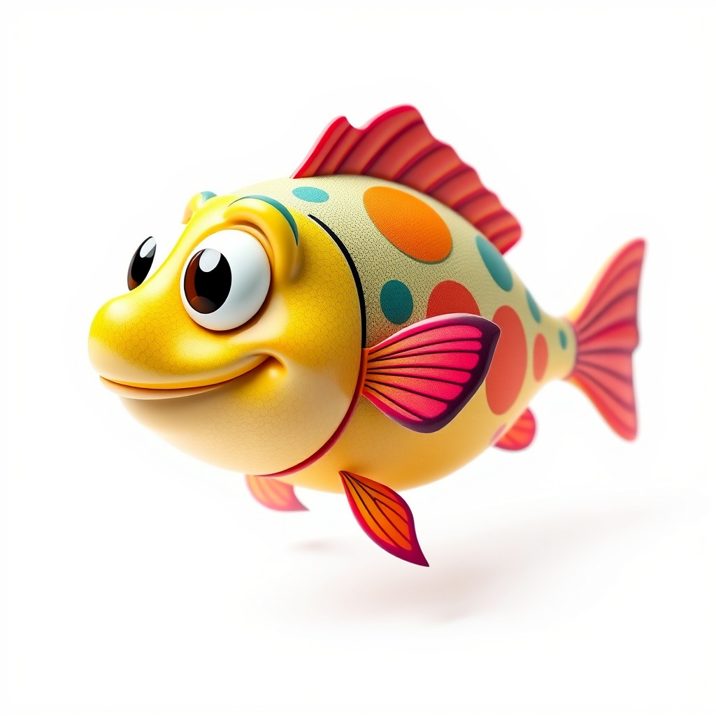 Animated Cartoon Fish Model Pack with Colorful Spots Low-poly 3D model_3