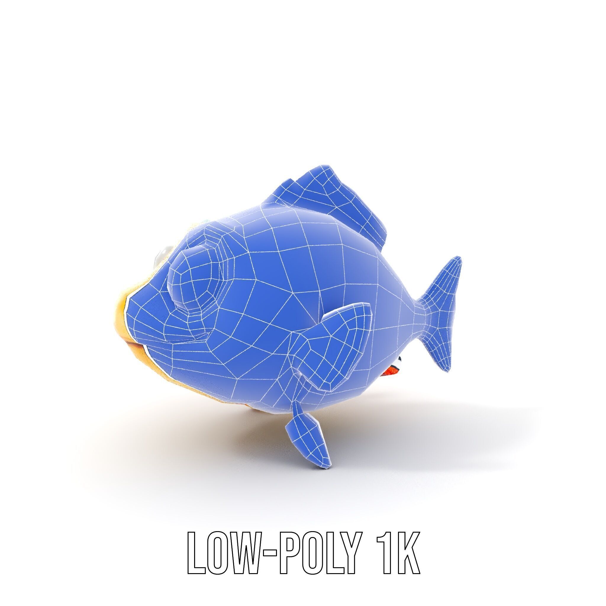 Animated Cartoon Fish Model Pack with Colorful Spots Low-poly 3D model_11