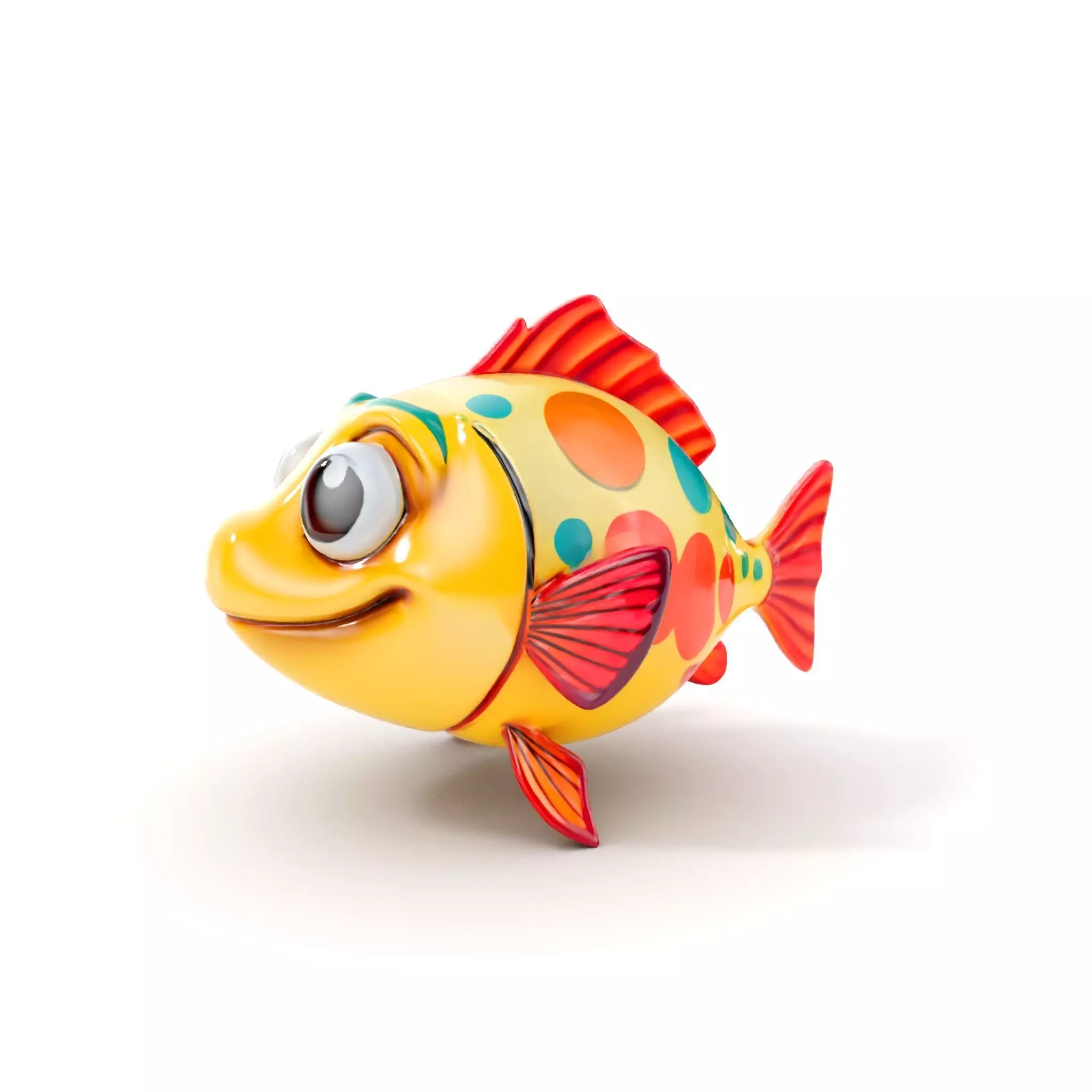 Animated Cartoon Fish Model Pack with Colorful Spots Low-poly 3D model_0