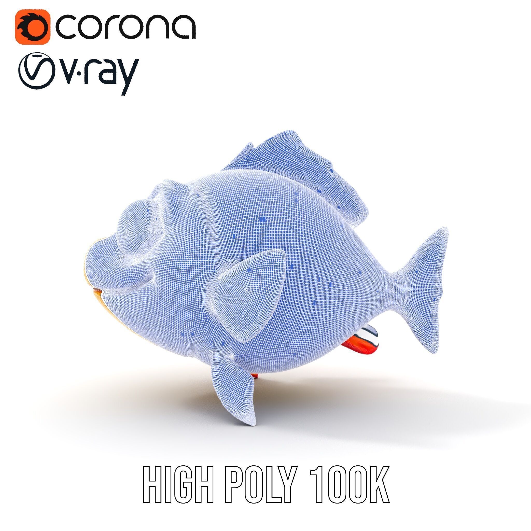 Animated Cartoon Fish Model Pack with Colorful Spots Low-poly 3D model_37