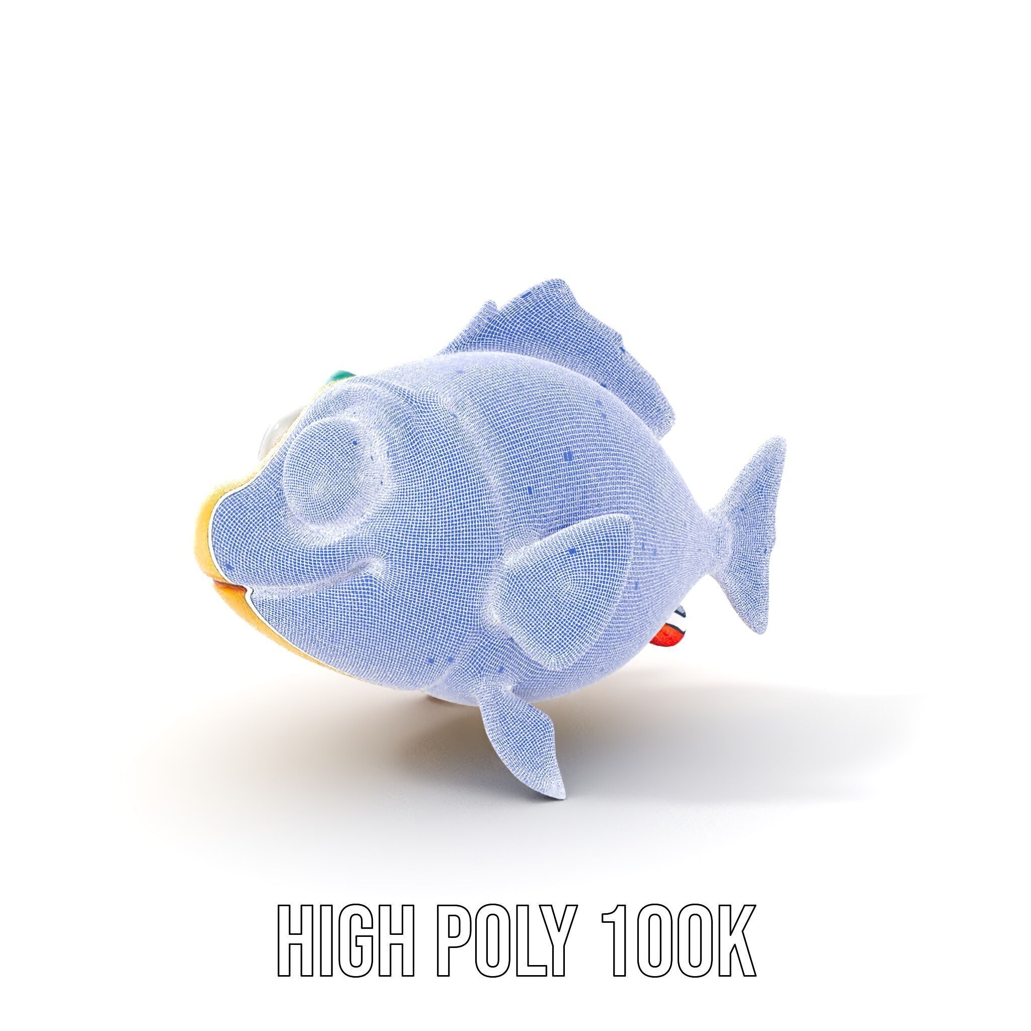 Animated Cartoon Fish Model Pack with Colorful Spots Low-poly 3D model_5