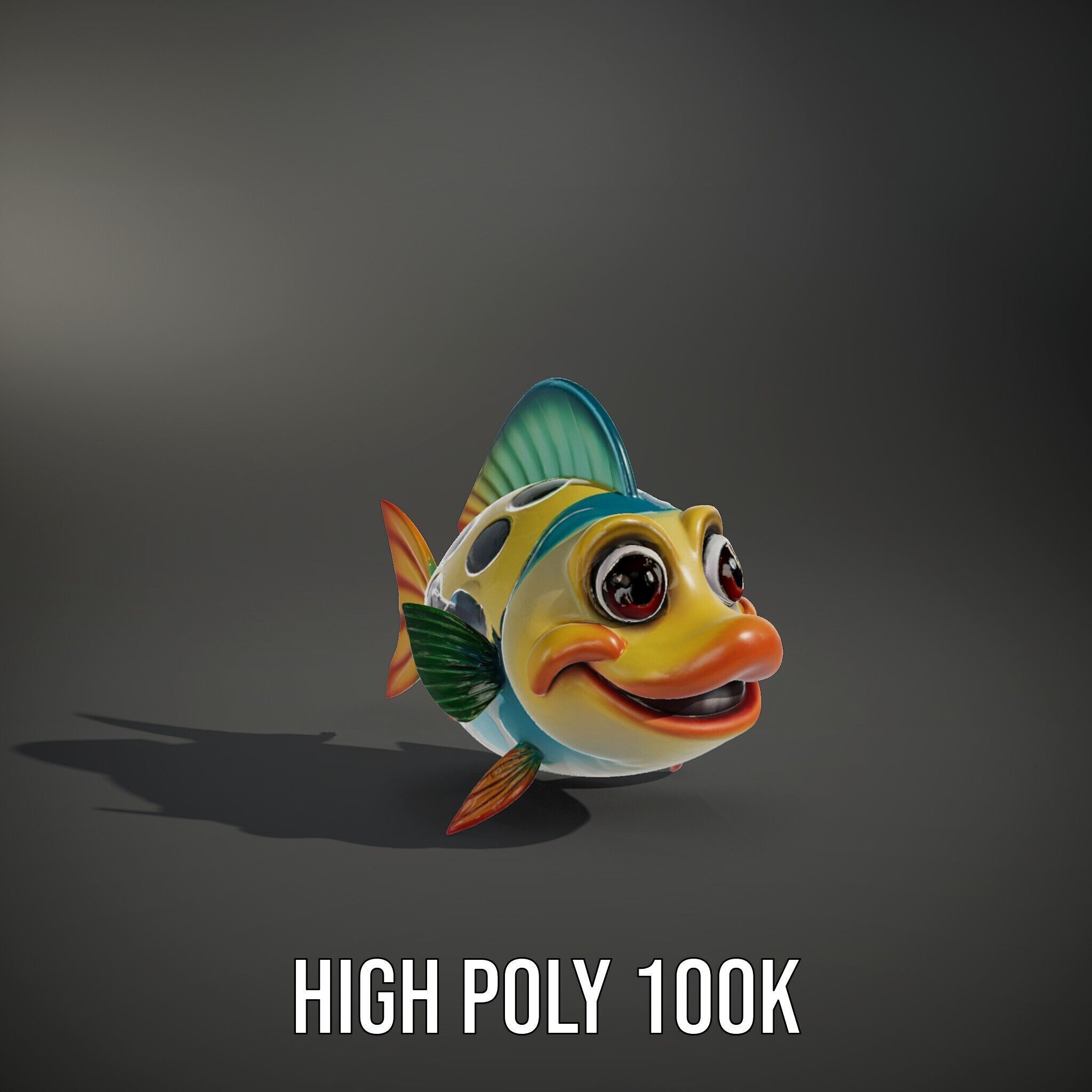 Cartoon Fish Character Model Pack Low-poly 3D model_9