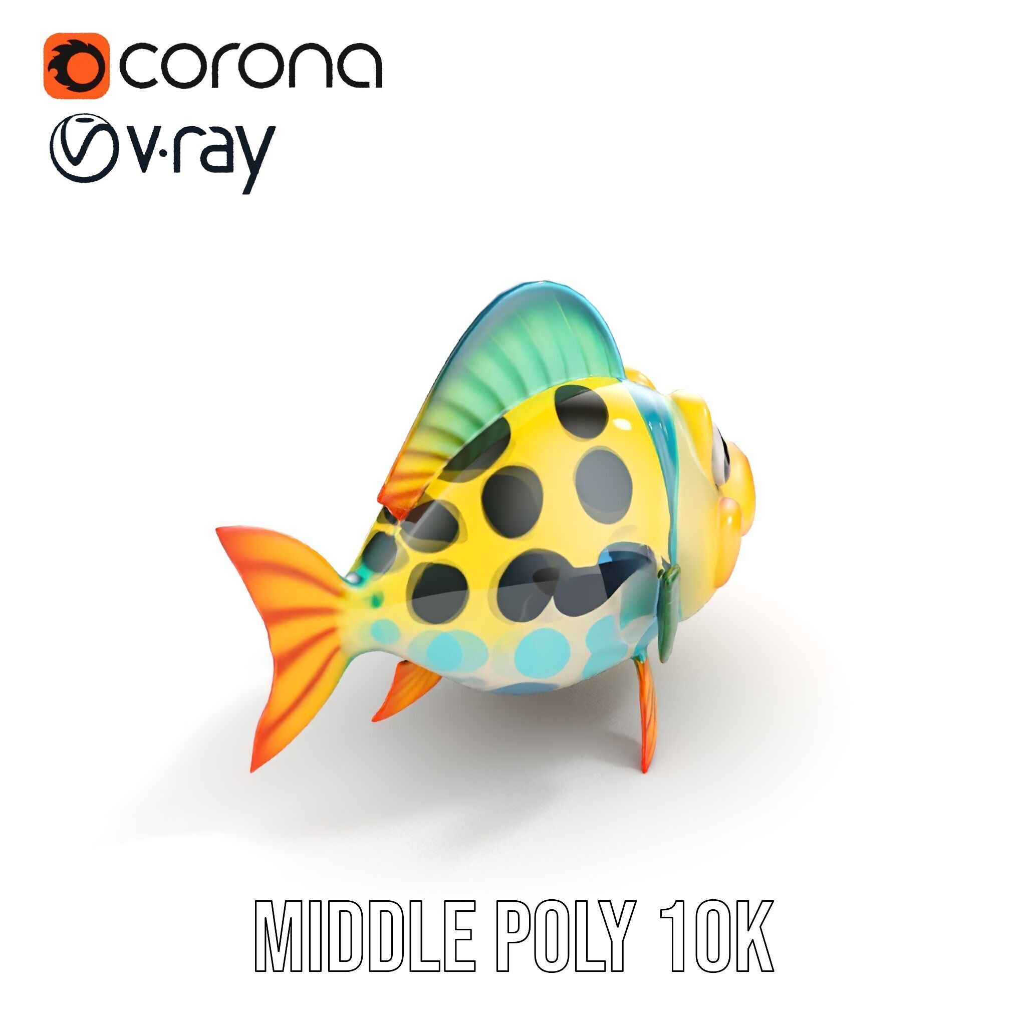 Cartoon Fish Character Model Pack Low-poly 3D model_10