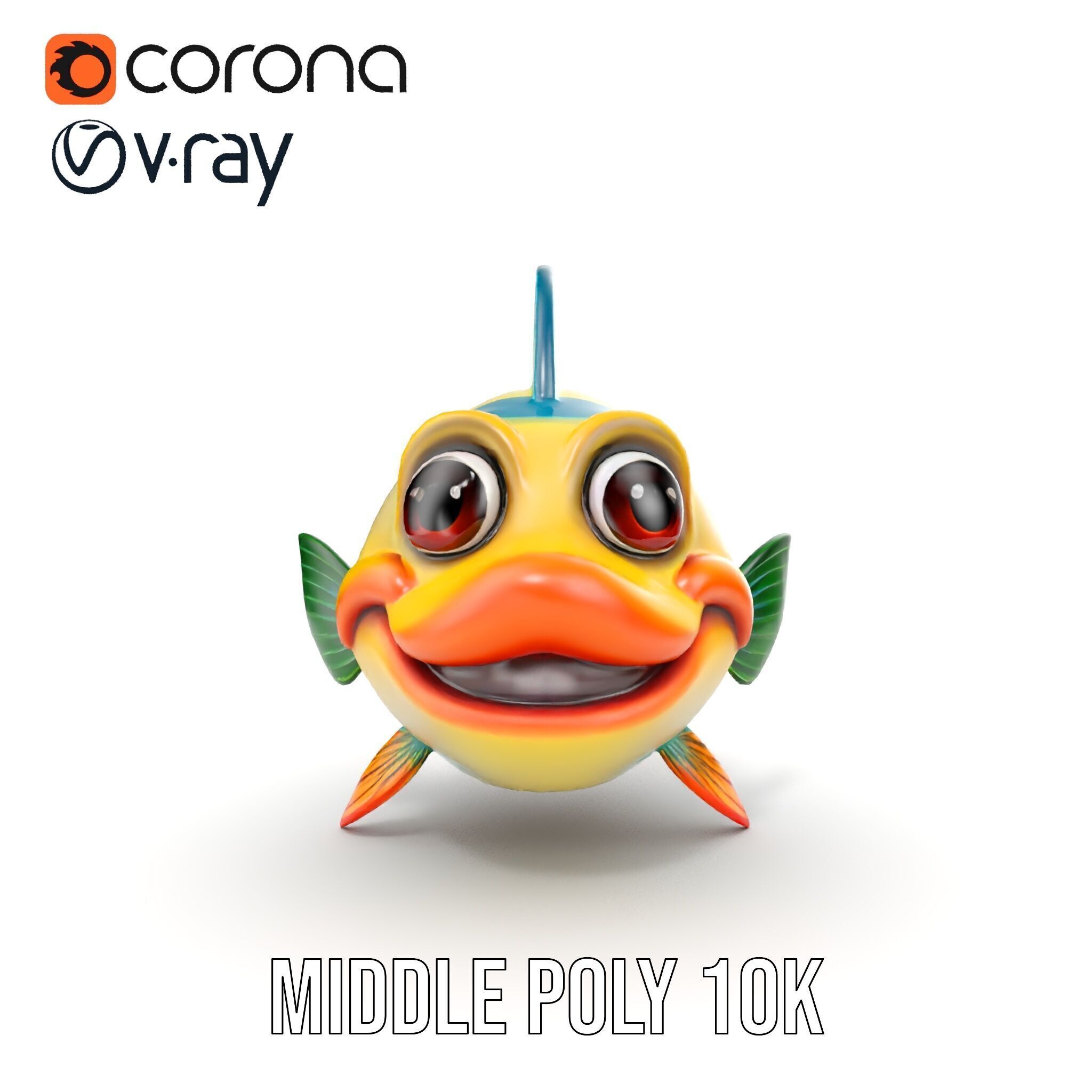Cartoon Fish Character Model Pack Low-poly 3D model_31