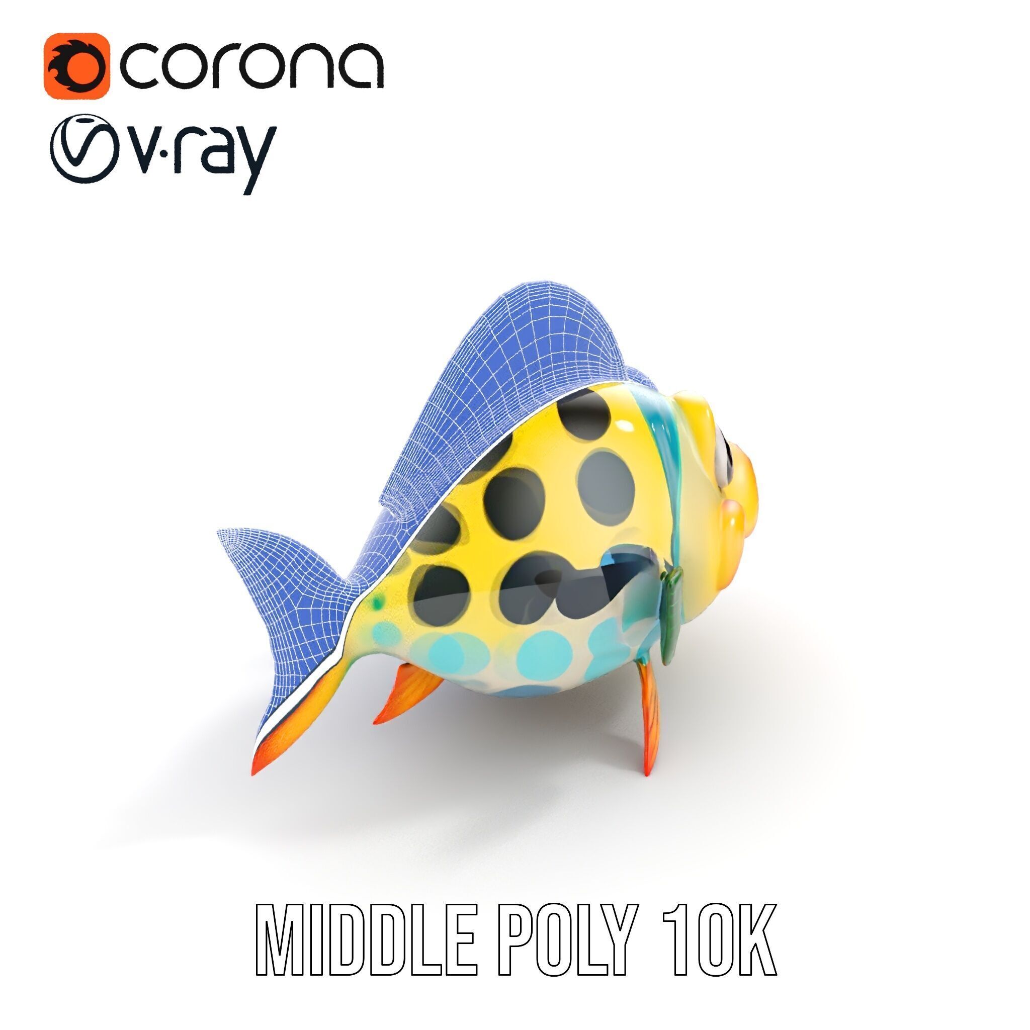 Cartoon Fish Character Model Pack Low-poly 3D model_18