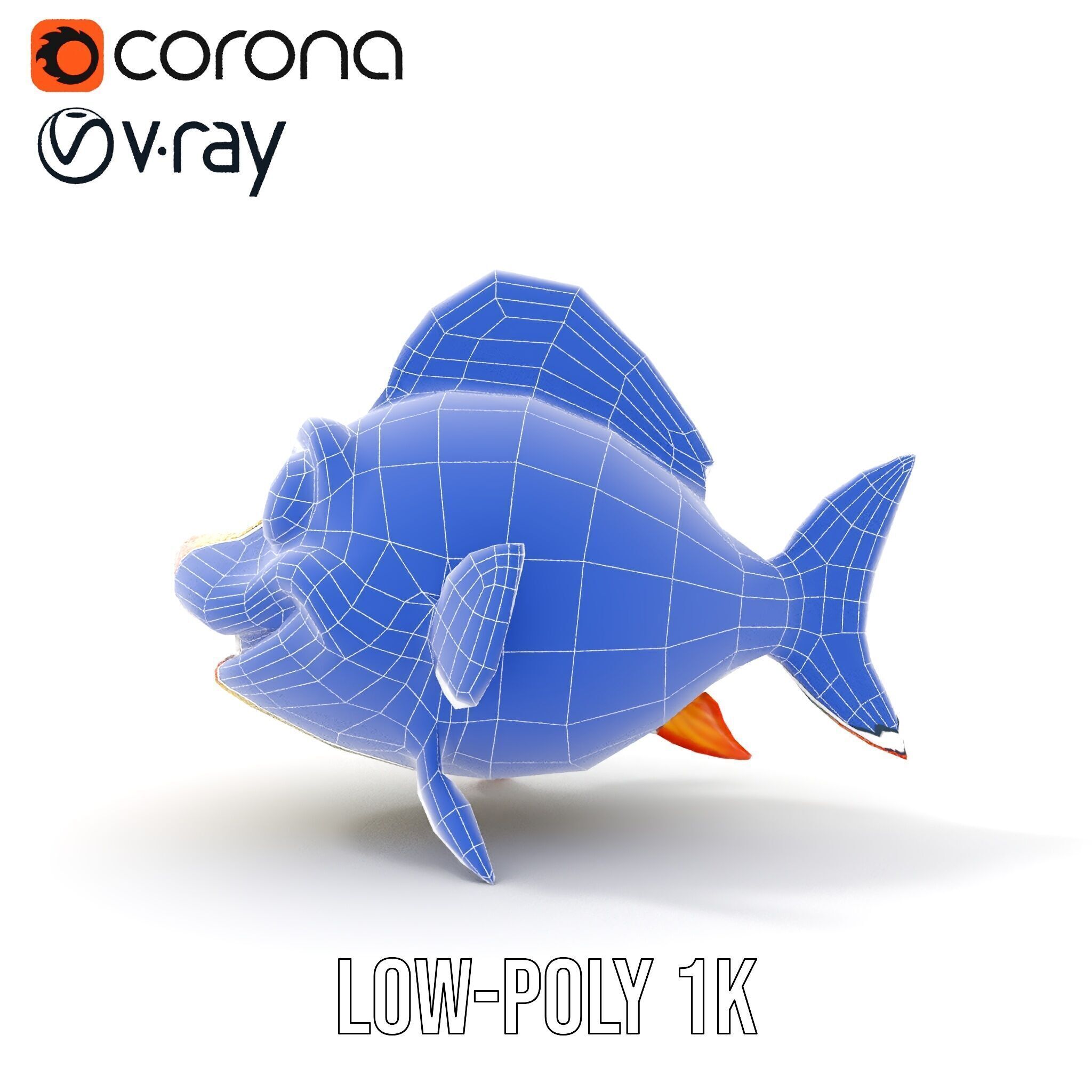 Cartoon Fish Character Model Pack Low-poly 3D model_26