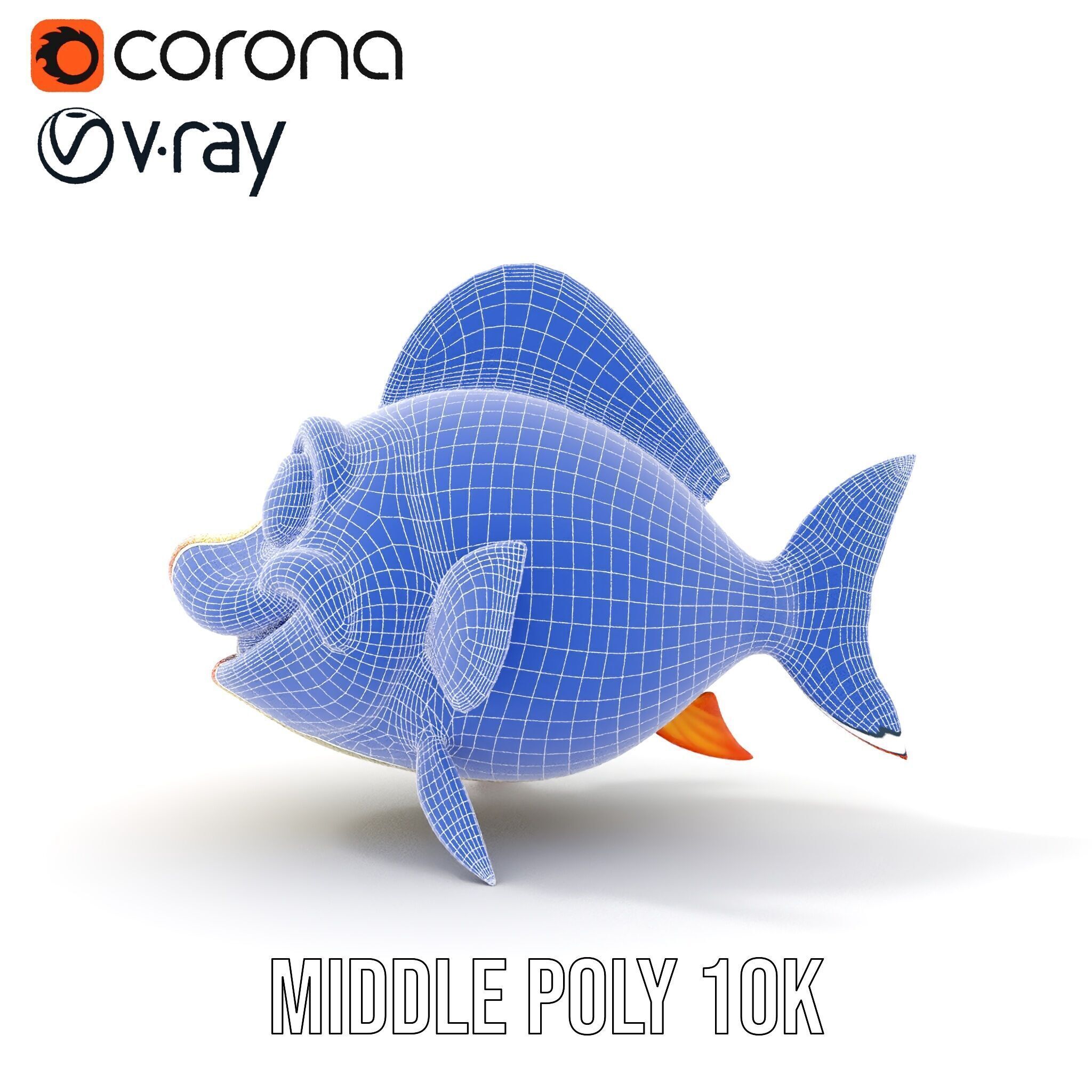 Cartoon Fish Character Model Pack Low-poly 3D model_16