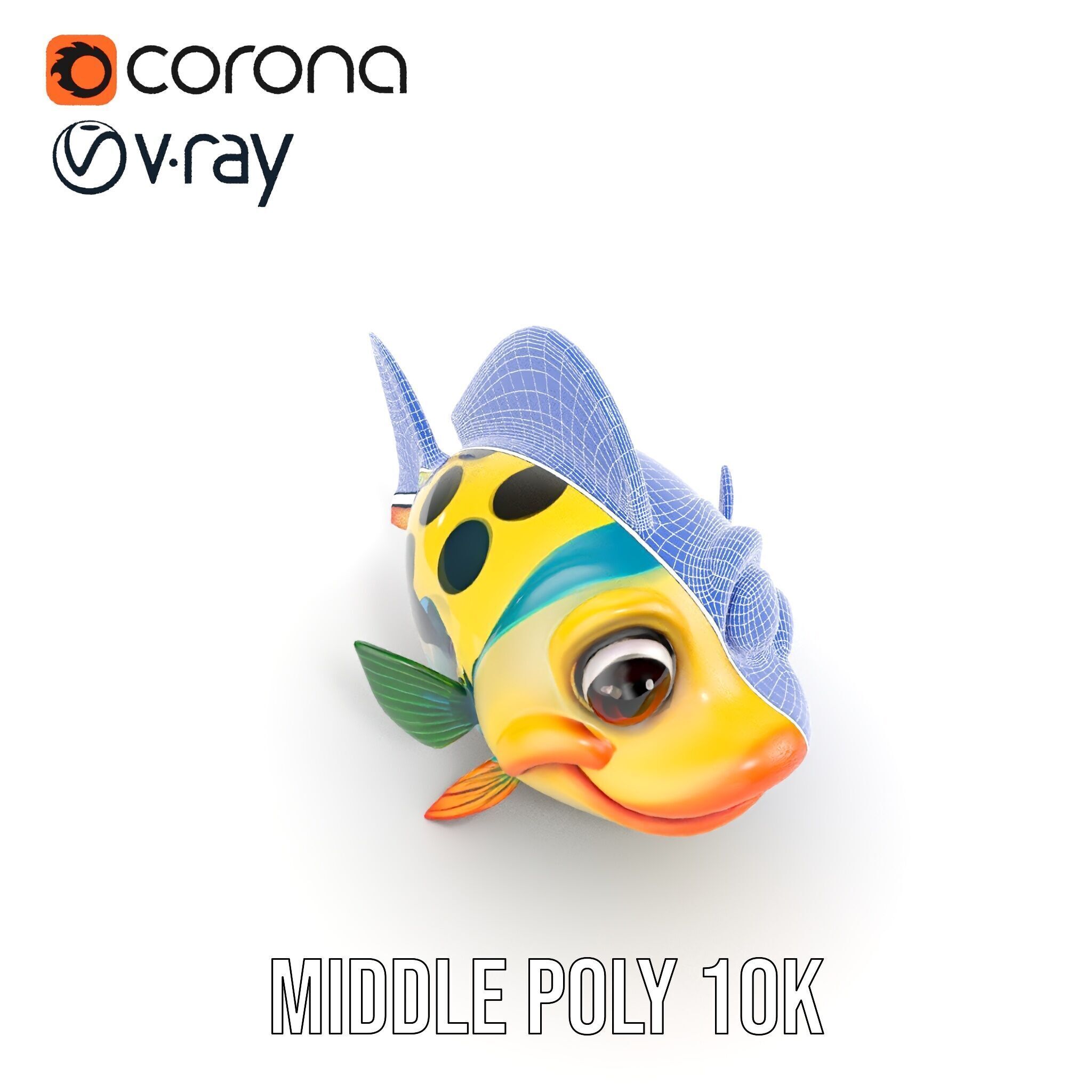 Cartoon Fish Character Model Pack Low-poly 3D model_23