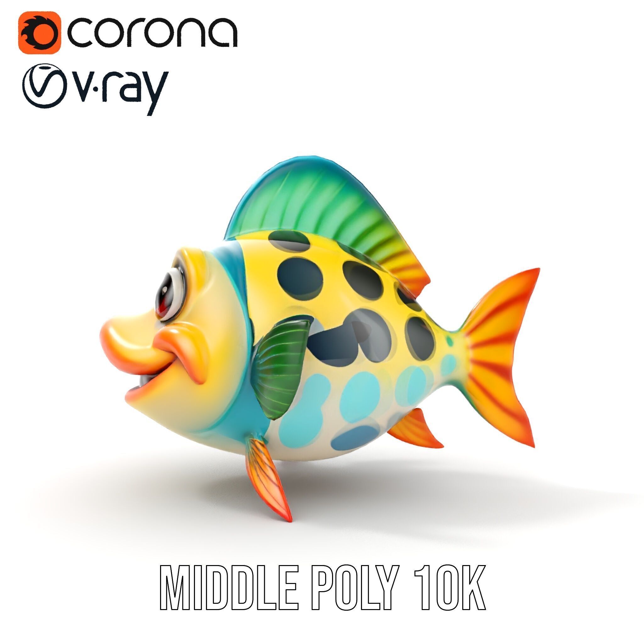 Cartoon Fish Character Model Pack Low-poly 3D model_20