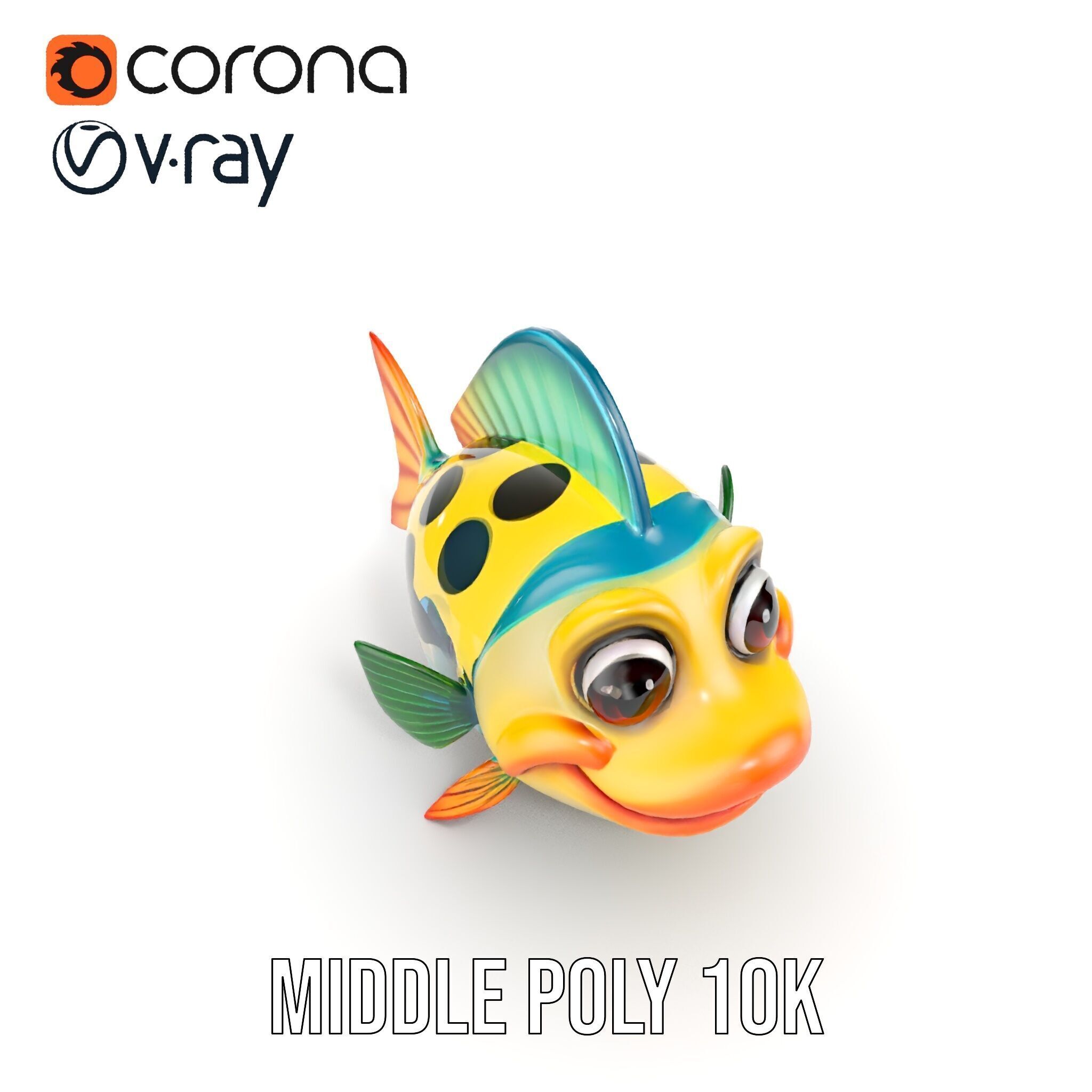 Cartoon Fish Character Model Pack Low-poly 3D model_13