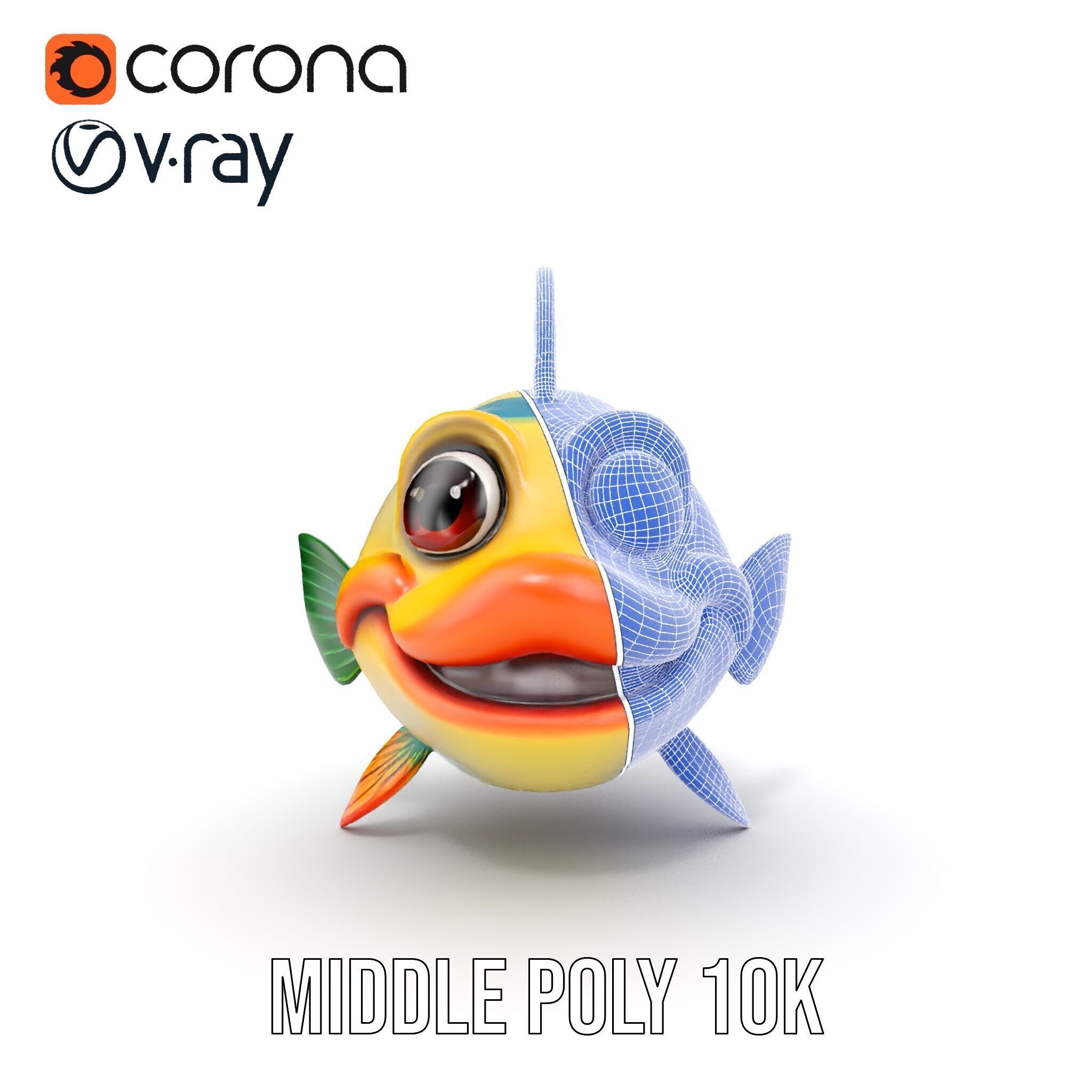 Cartoon Fish Character Model Pack Low-poly 3D model_25