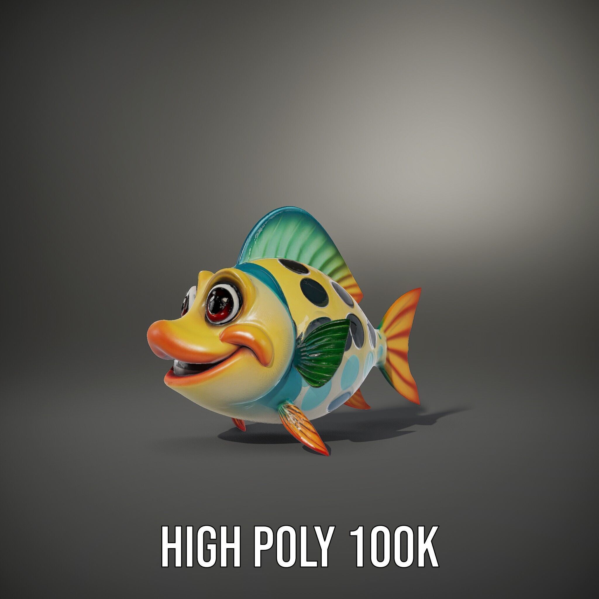 Cartoon Fish Character Model Pack Low-poly 3D model_12
