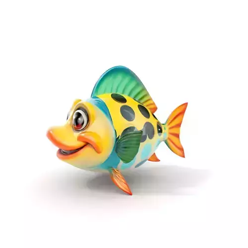 Cartoon Fish Character Model Pack Low-poly 3D model