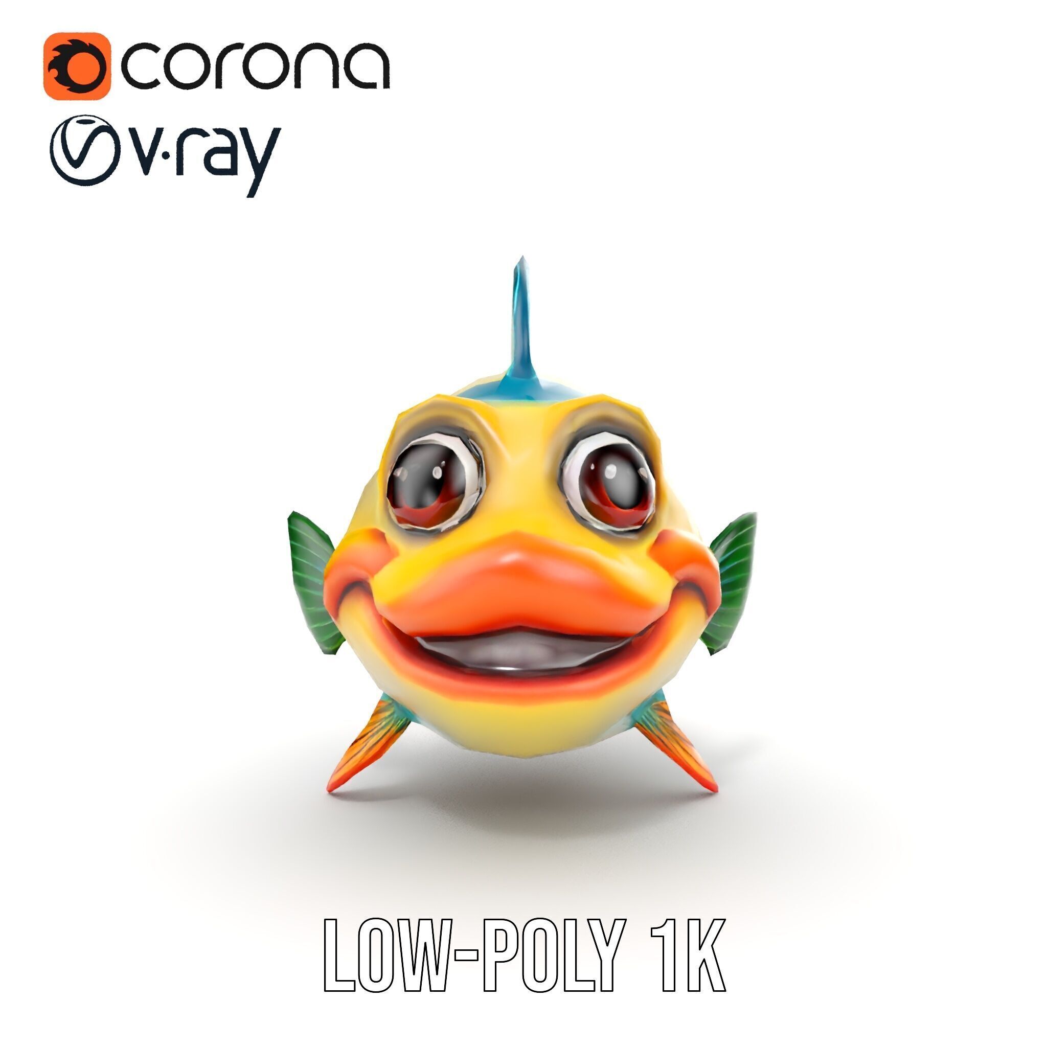 Cartoon Fish Character Model Pack Low-poly 3D model_21