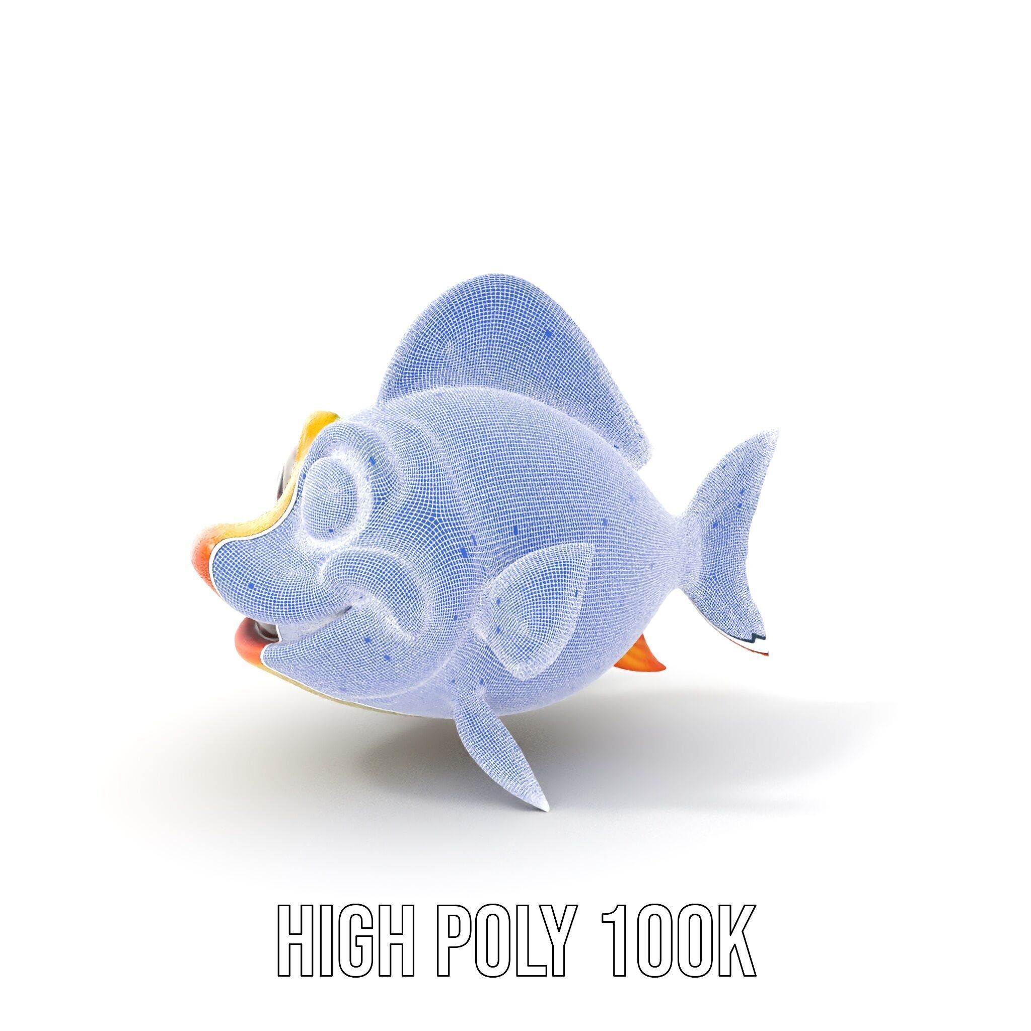 Cartoon Fish Character Model Pack Low-poly 3D model_5
