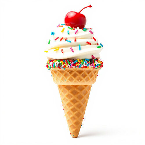 Ice Cream Cone with Sprinkles and Cherry Model Pack Low-poly 3D model 2