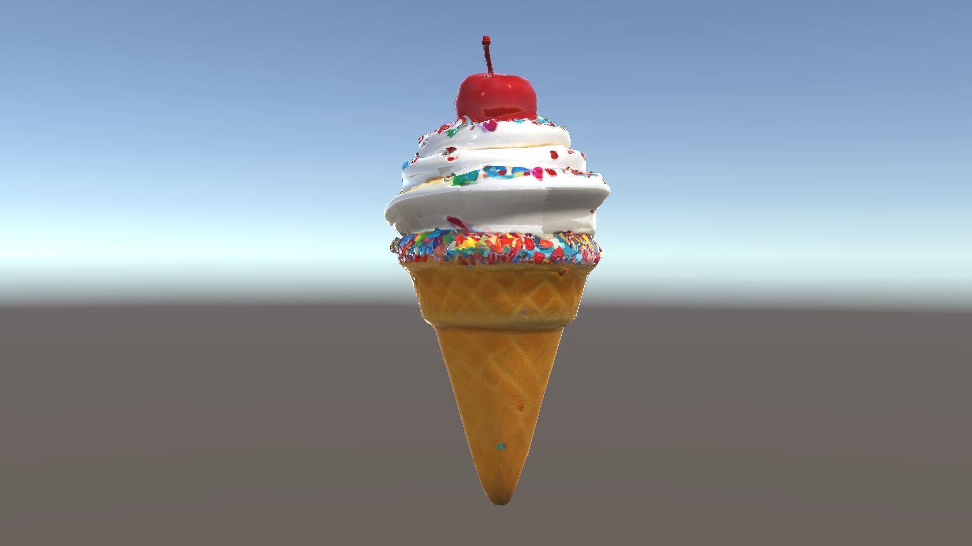 Ice Cream Cone with Sprinkles and Cherry Model Pack Low-poly 3D model_34