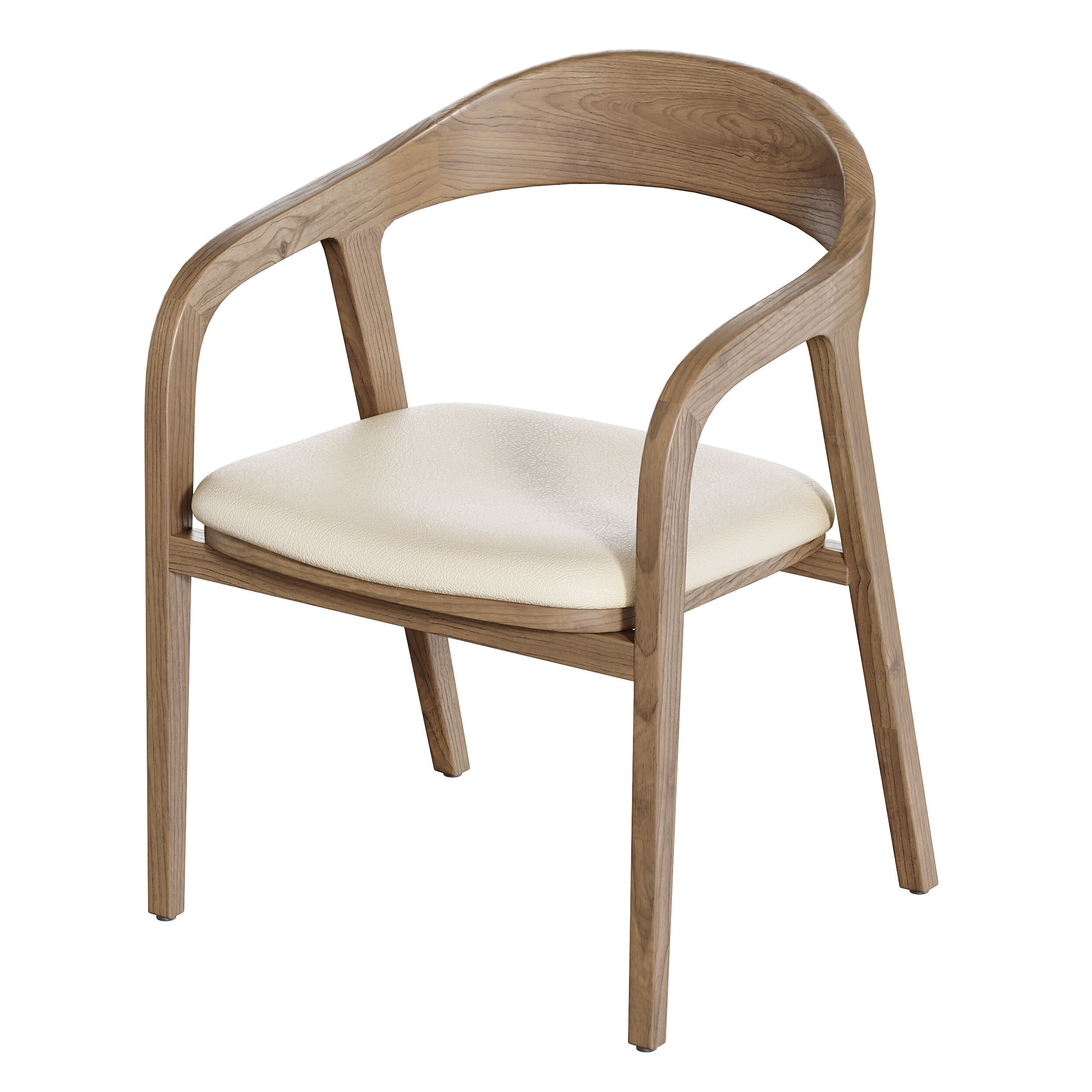 Dining chair armrest chair walnut wood Amir 3D model_5