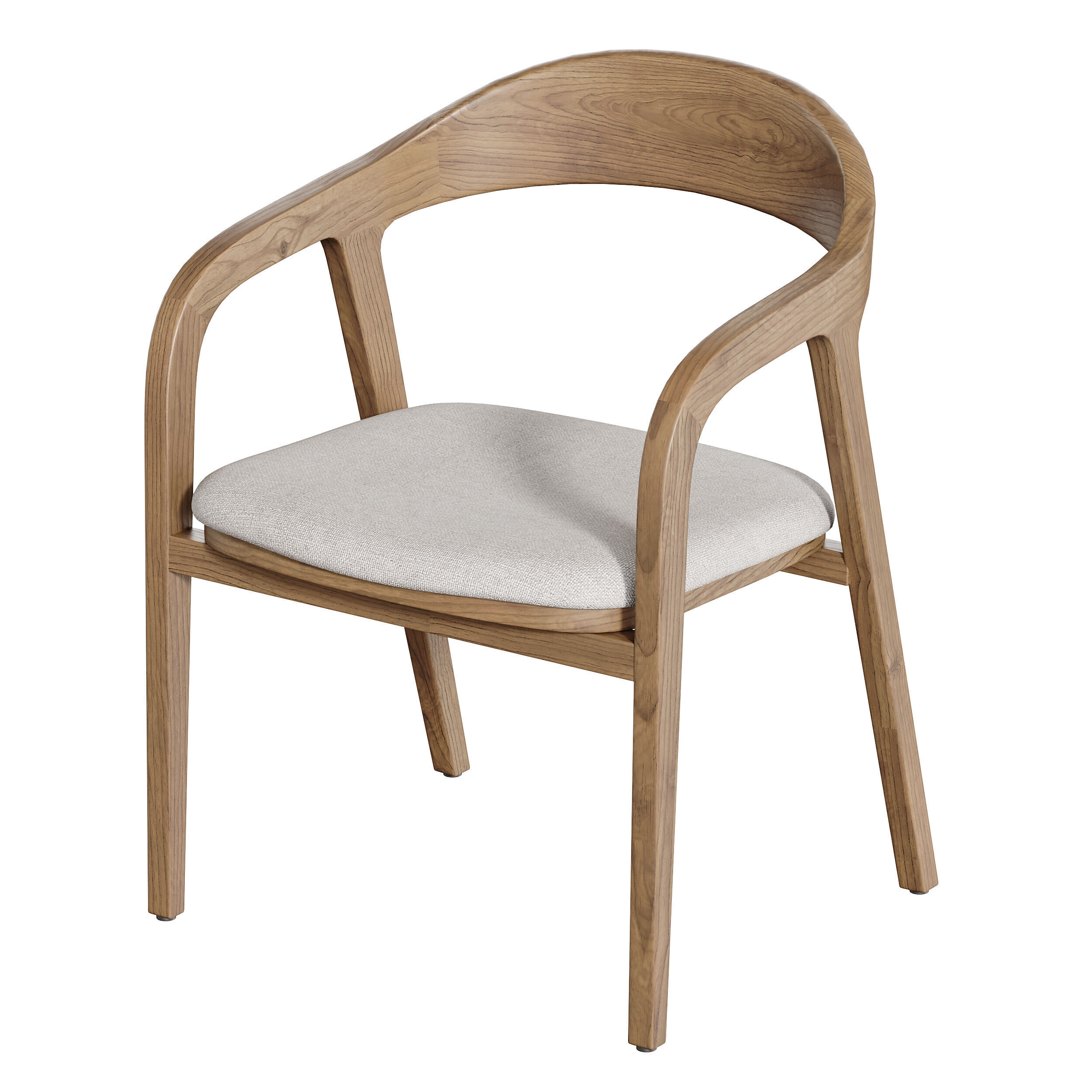 Dining chair armrest chair walnut wood Amir 3D model_1