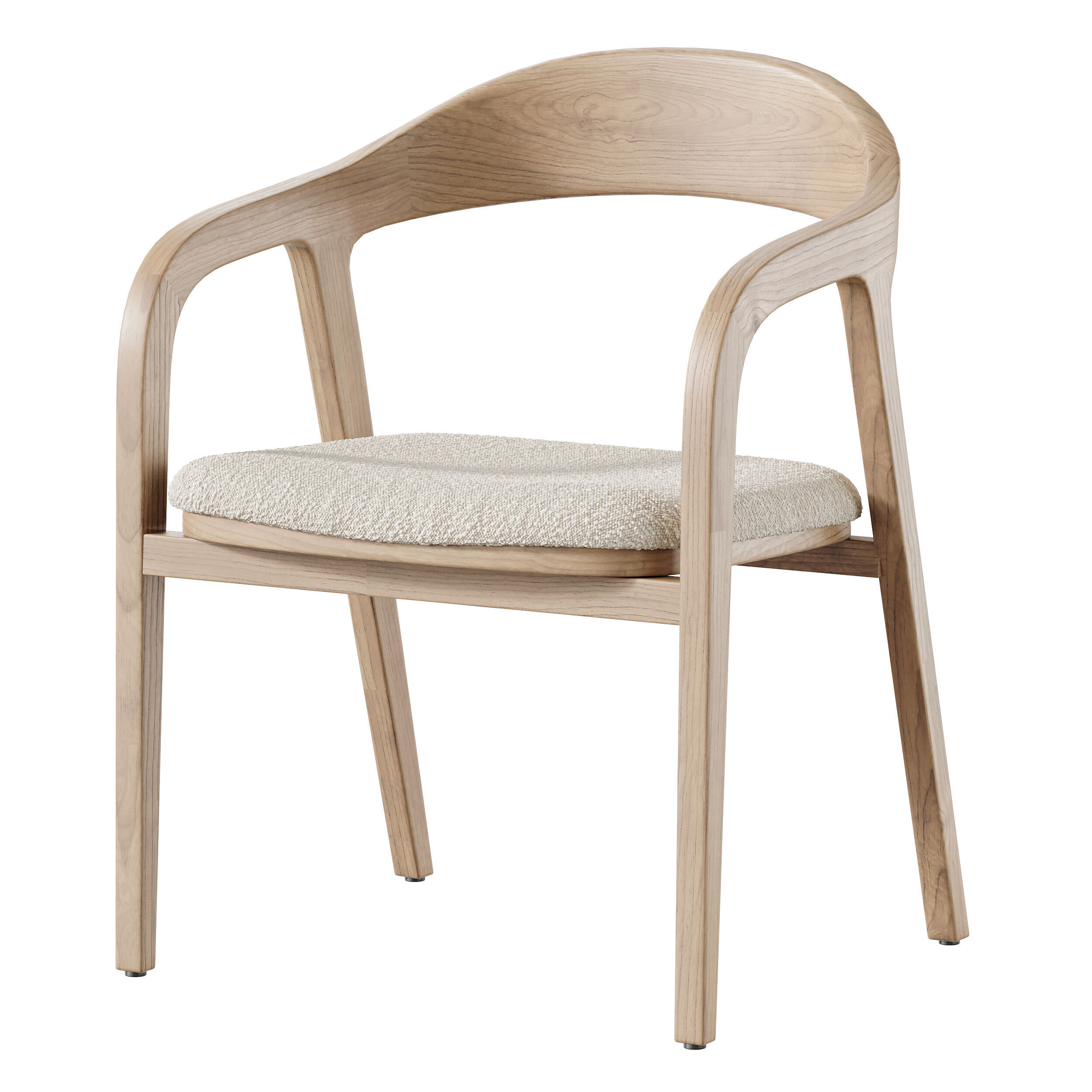 Dining chair armrest chair walnut wood Amir 3D model_9