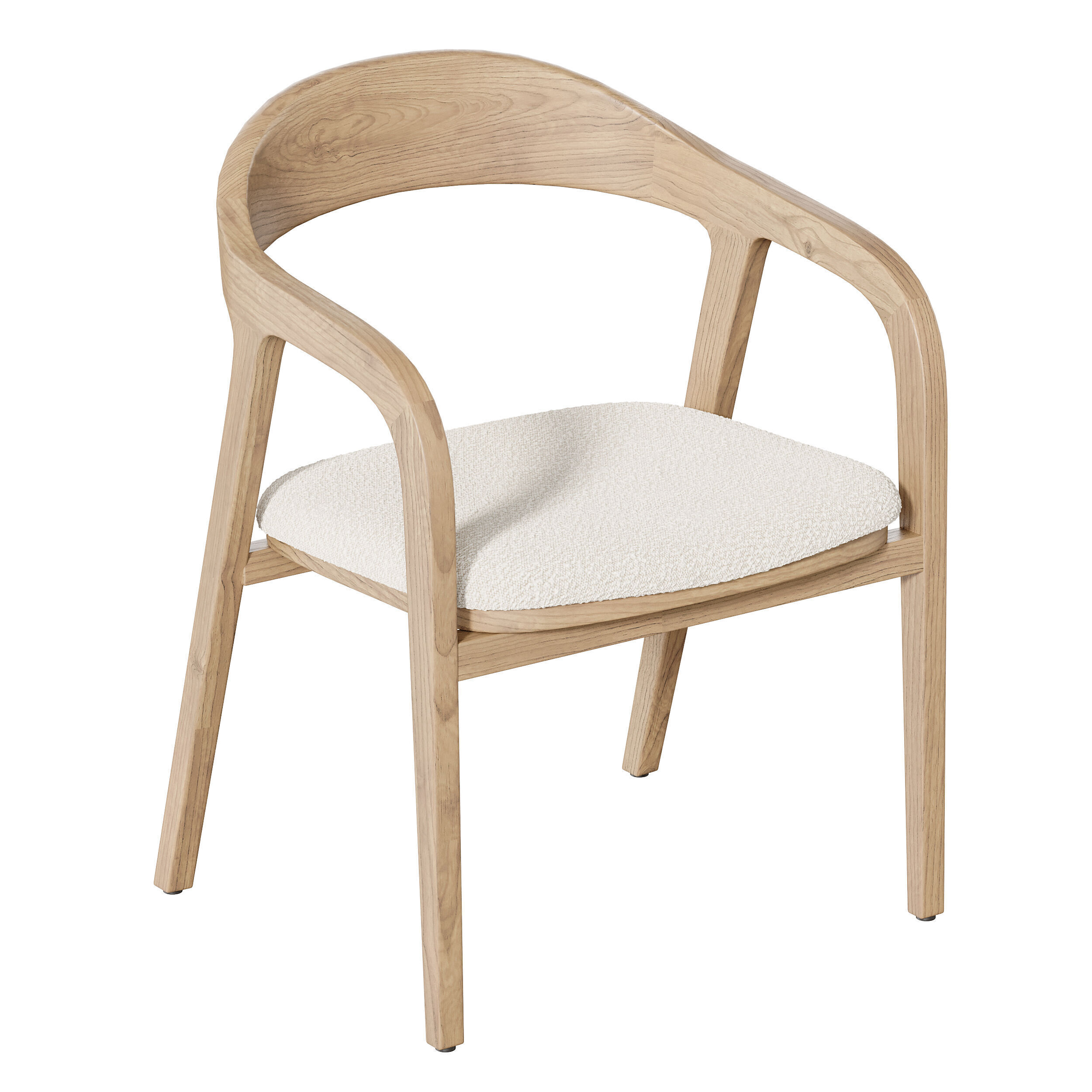 Dining chair armrest chair walnut wood Amir 3D model_8